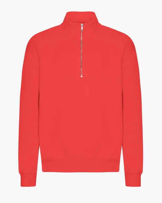Organic Quarter Zip - Red Tangerine sold by Colorful Standard