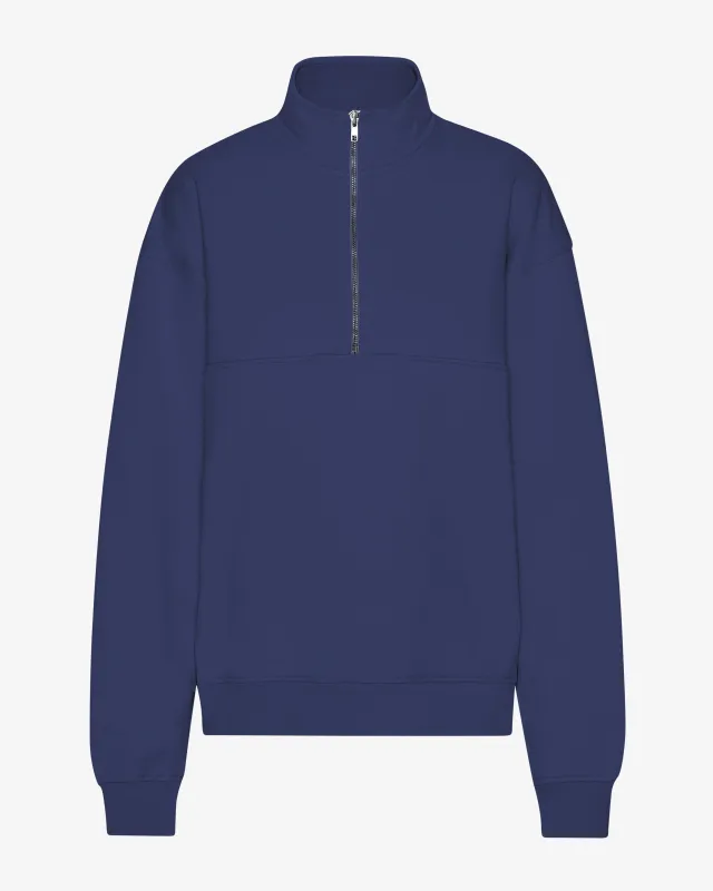 Organic Quarter Zip - Marine Blue sold by Colorful Standard