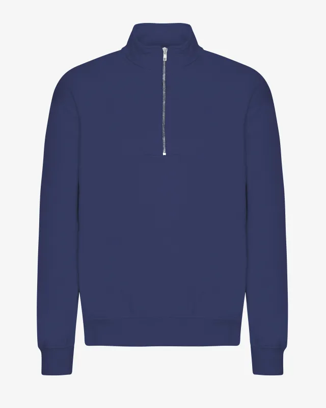 Organic Quarter Zip - Marine Blue sold by Colorful Standard