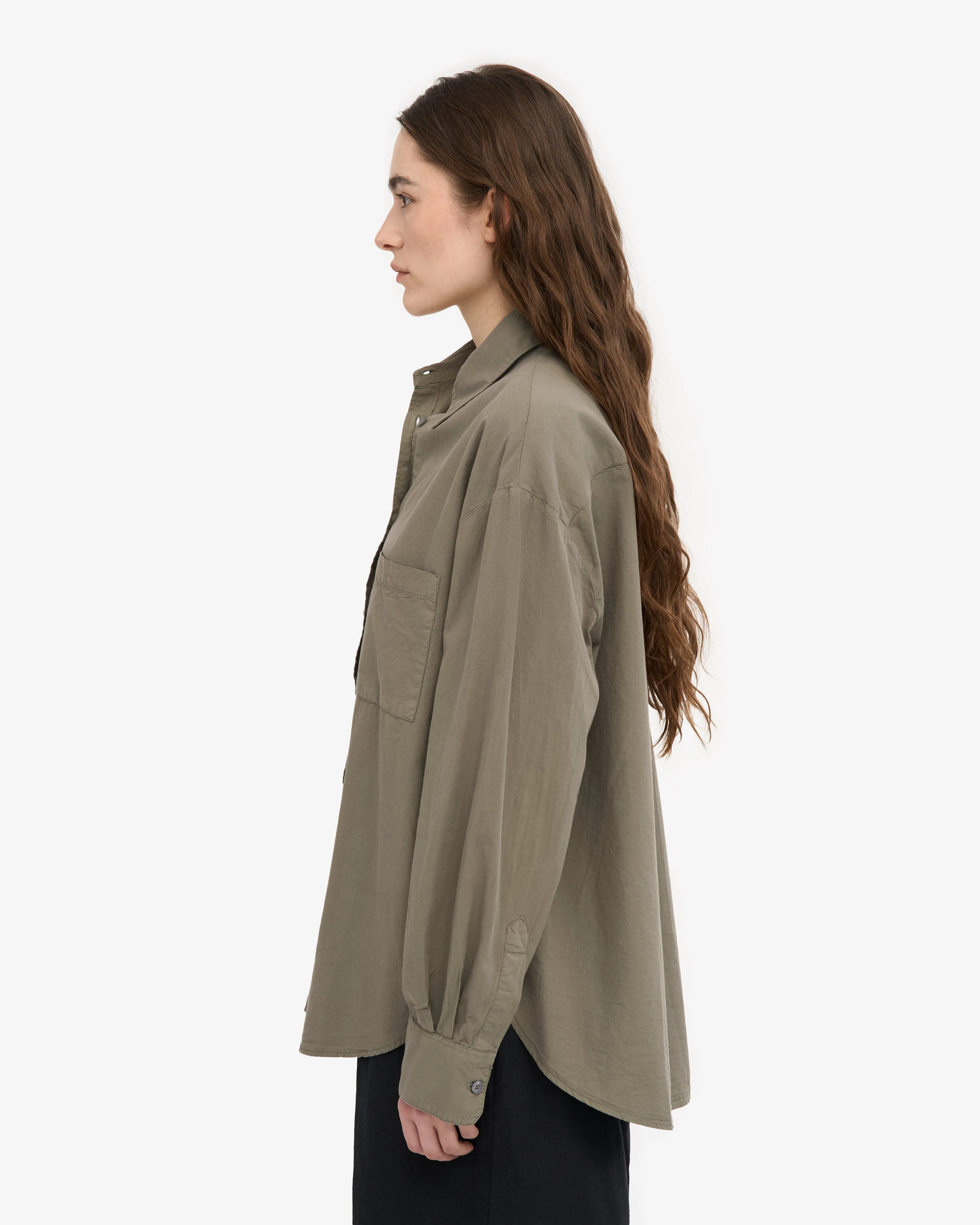 Organic Oversized Shirt - Dusty Olive sold by Colorful Standard product image thumbnail 3
