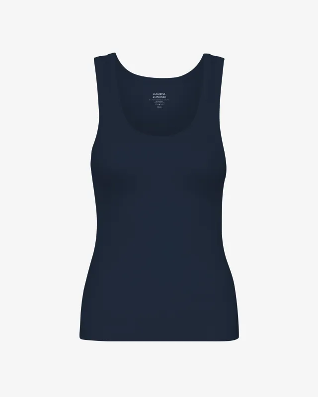 Women Organic Rib Tank Top - Navy Blue sold by Colorful Standard