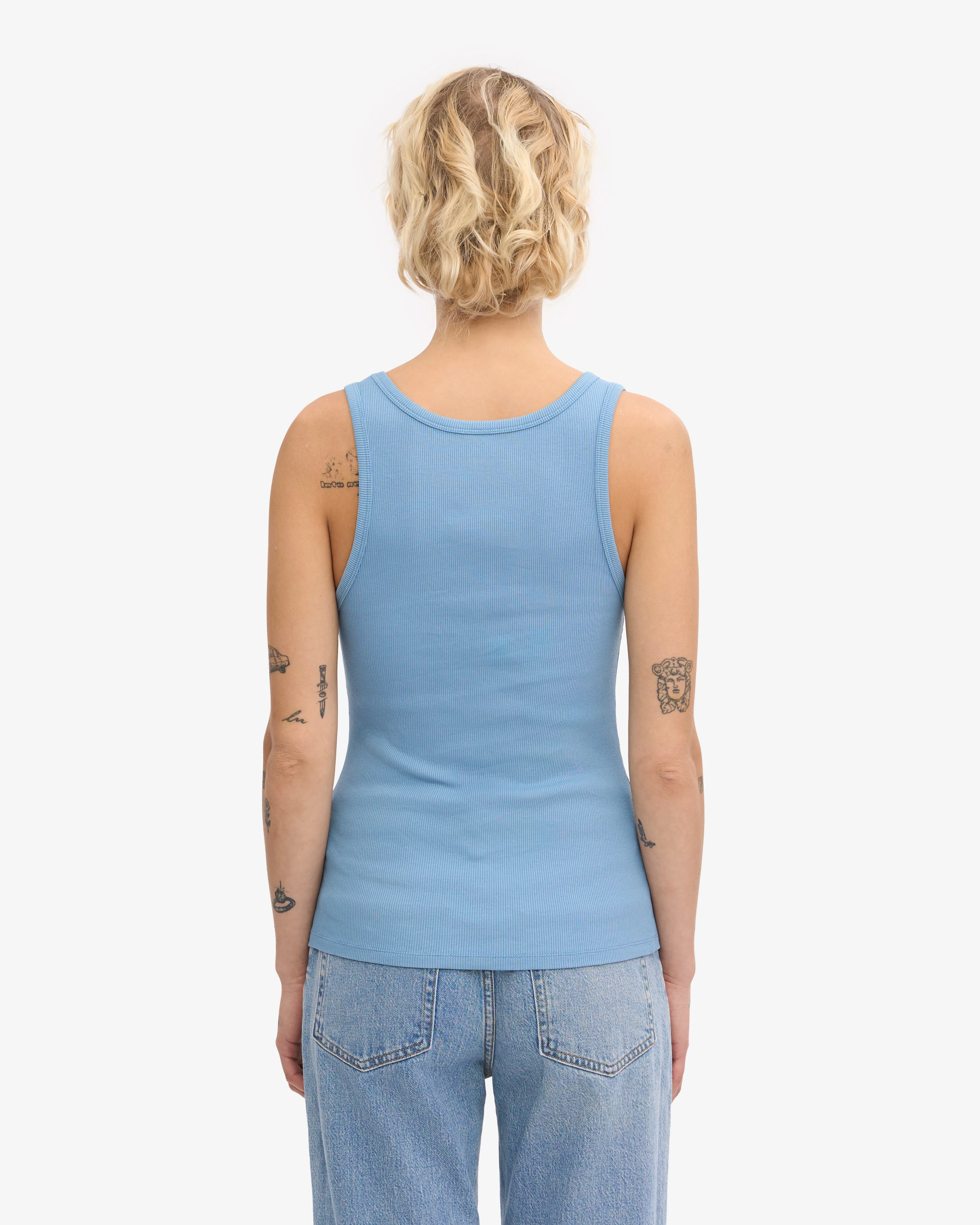 Women Organic Rib Tank Top - Seaside Blue sold by Colorful Standard product image thumbnail 4