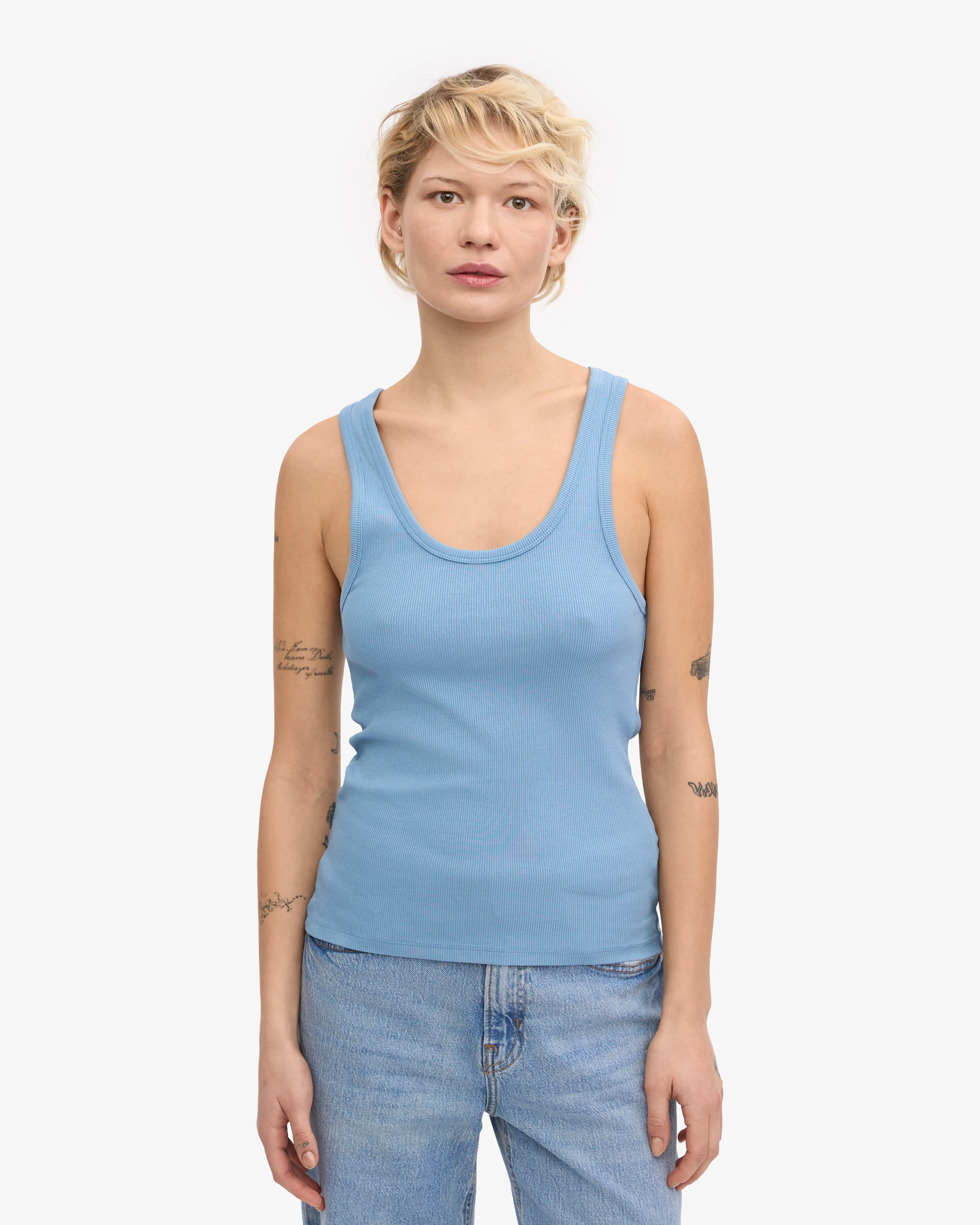 Women Organic Rib Tank Top - Seaside Blue sold by Colorful Standard product image thumbnail 2