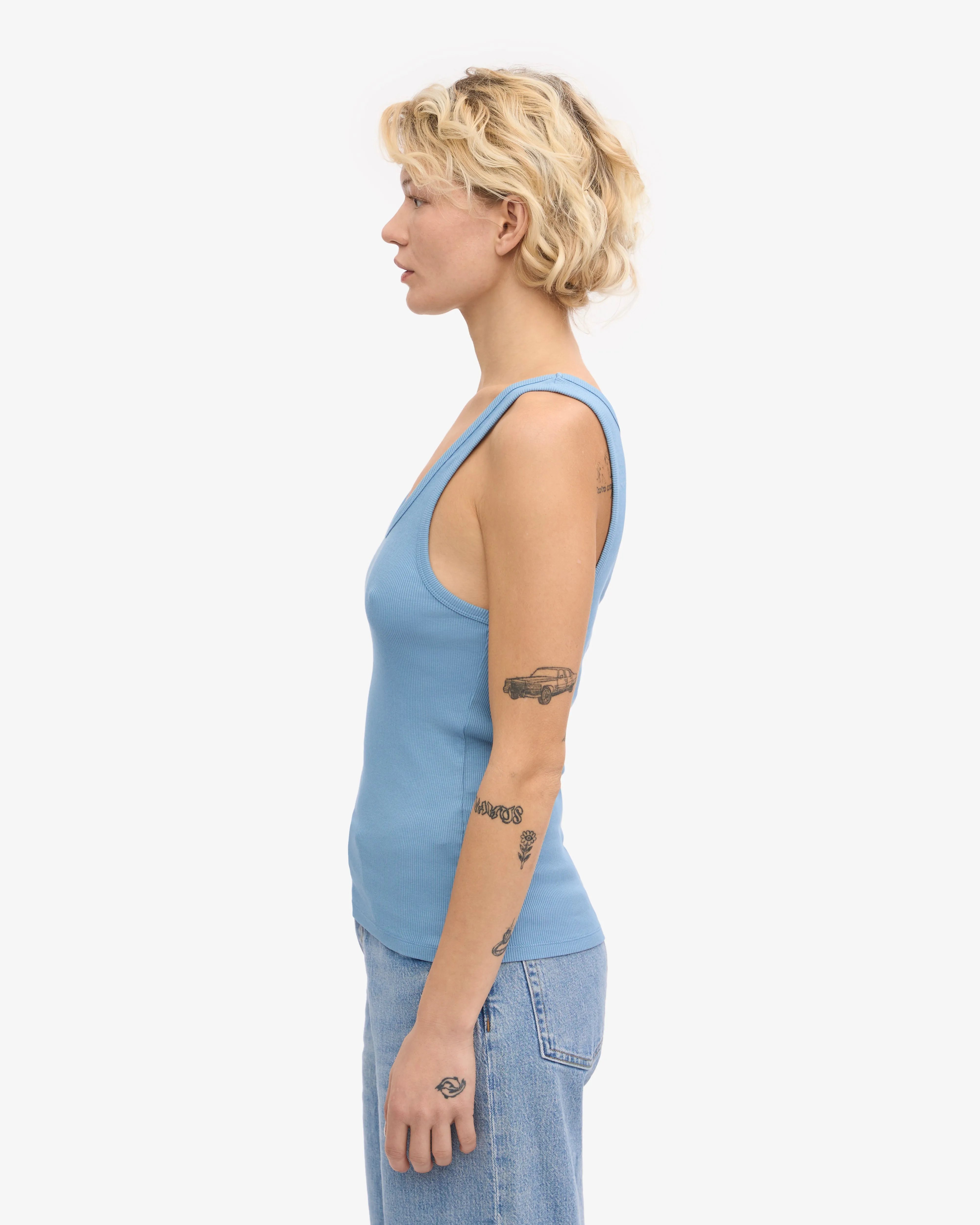 Women Organic Rib Tank Top - Seaside Blue sold by Colorful Standard product image thumbnail 3