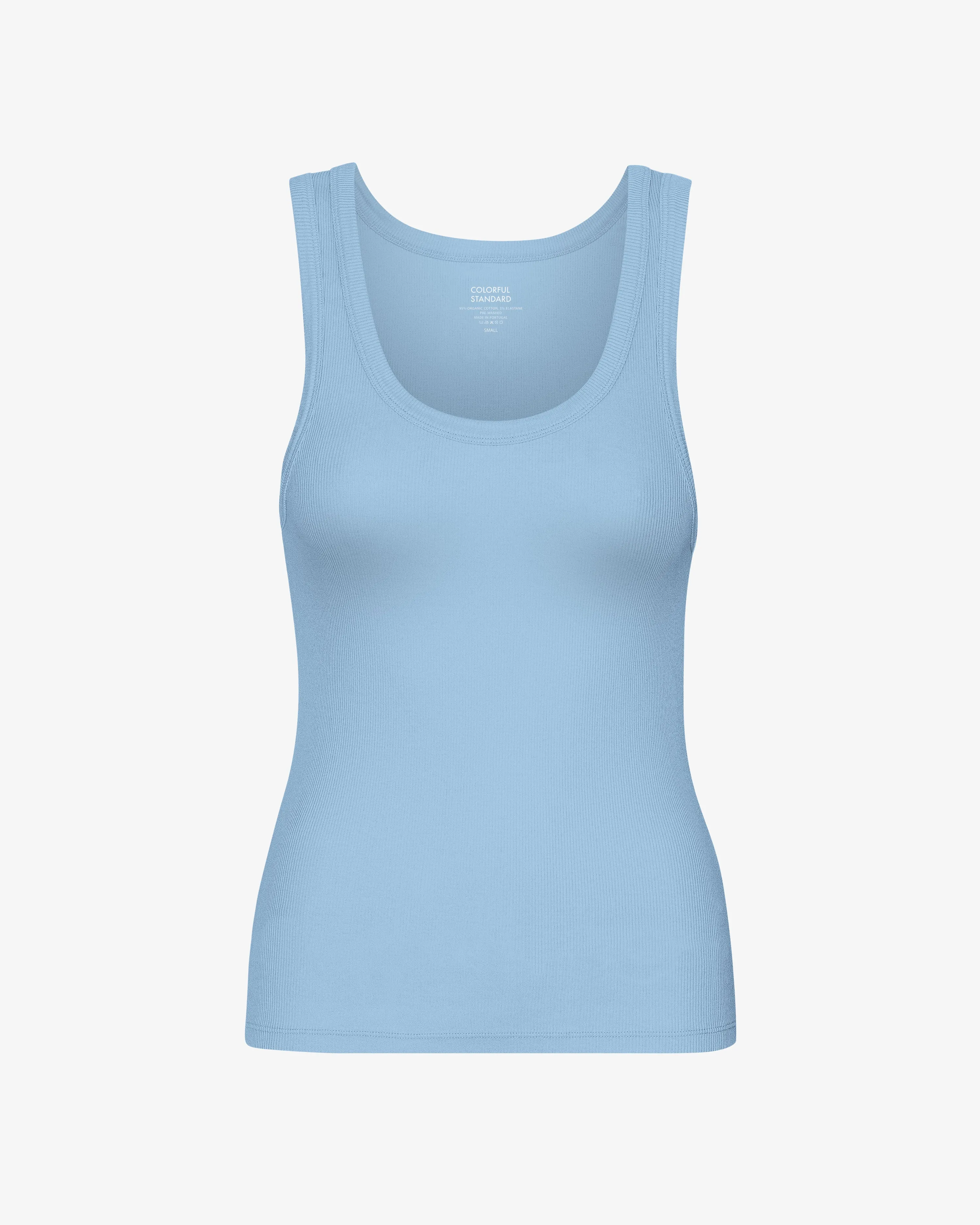 Women Organic Rib Tank Top - Seaside Blue sold by Colorful Standard