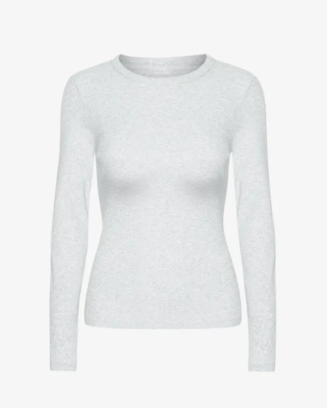 Women Organic Rib LS T-Shirt - Snow Melange sold by Colorful Standard