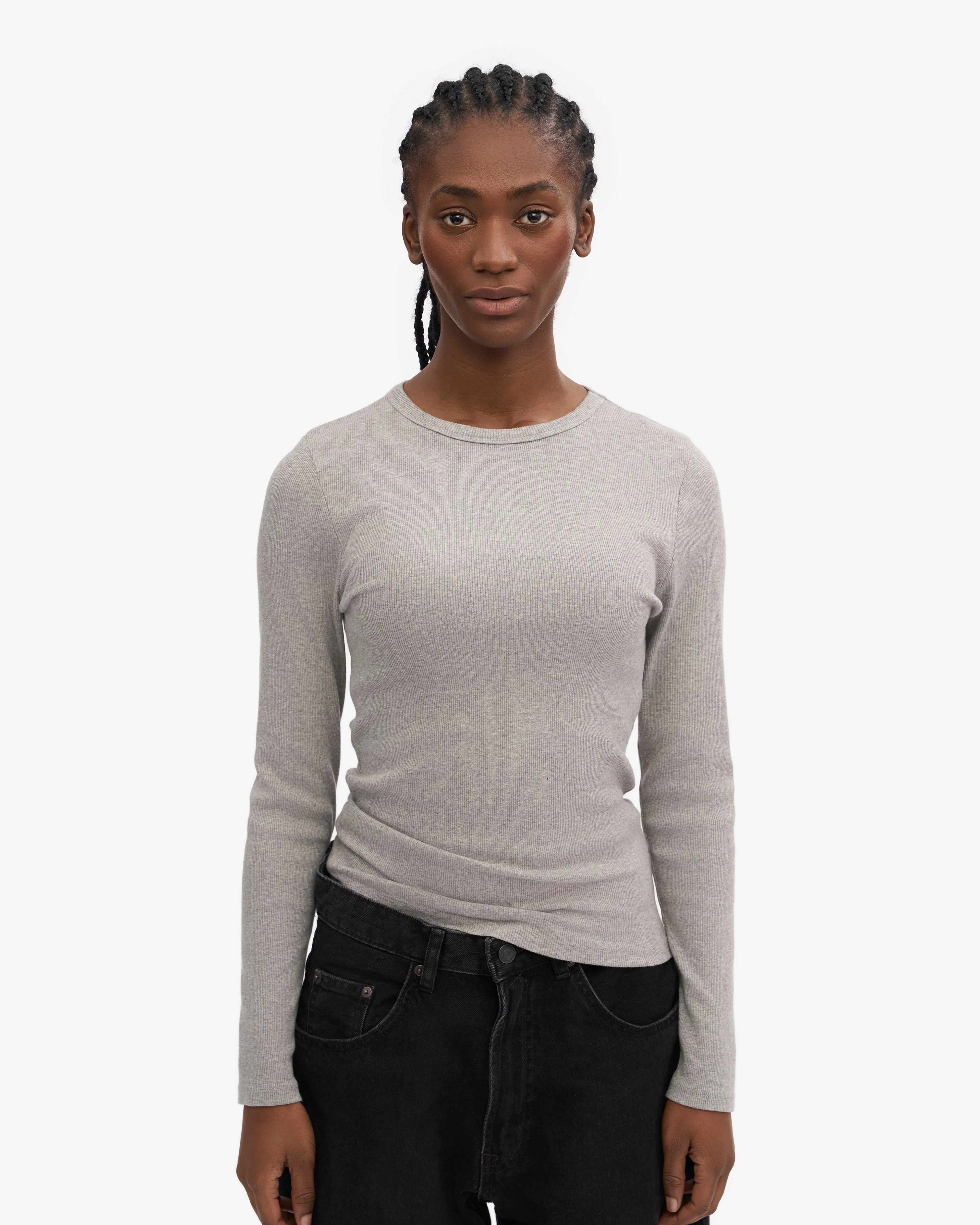 Women Organic Rib LS T-Shirt - Heather Grey sold by Colorful Standard product image thumbnail 2