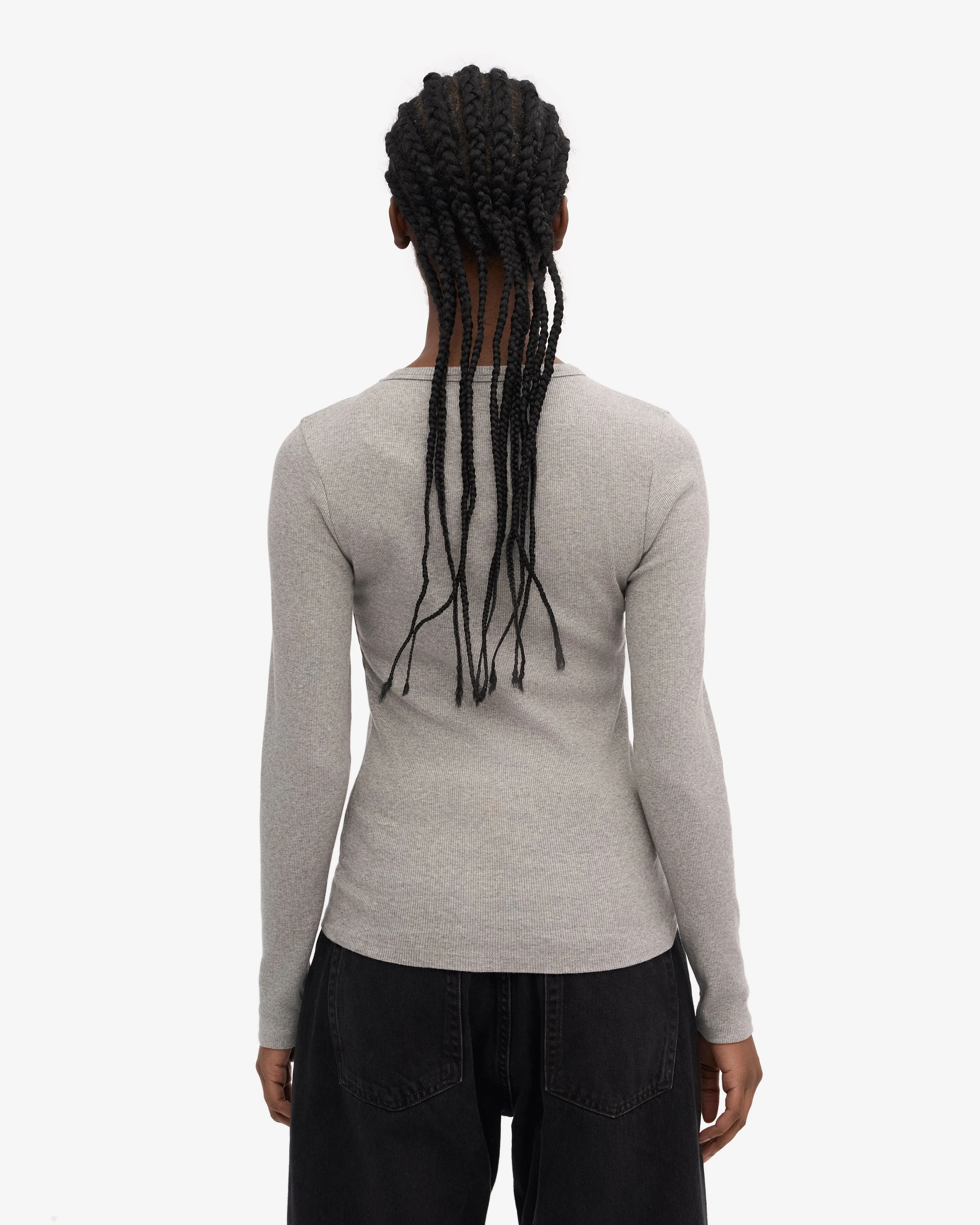 Women Organic Rib LS T-Shirt - Heather Grey sold by Colorful Standard product image thumbnail 4