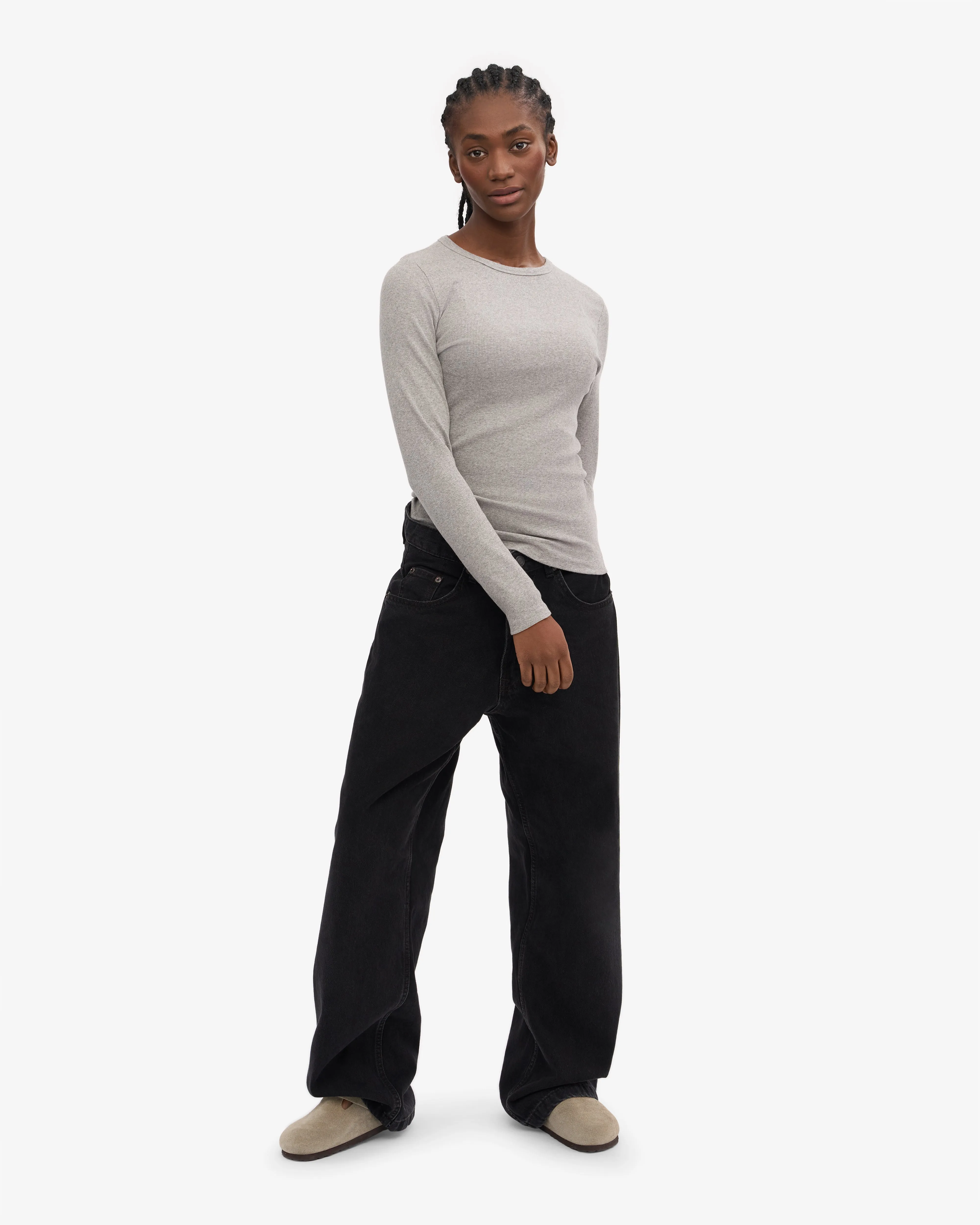 Women Organic Rib LS T-Shirt - Heather Grey sold by Colorful Standard product image thumbnail 5