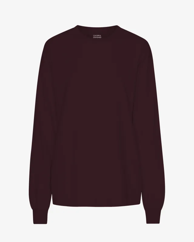 Oversized Organic LS T-Shirt - Oxblood Red sold by Colorful Standard