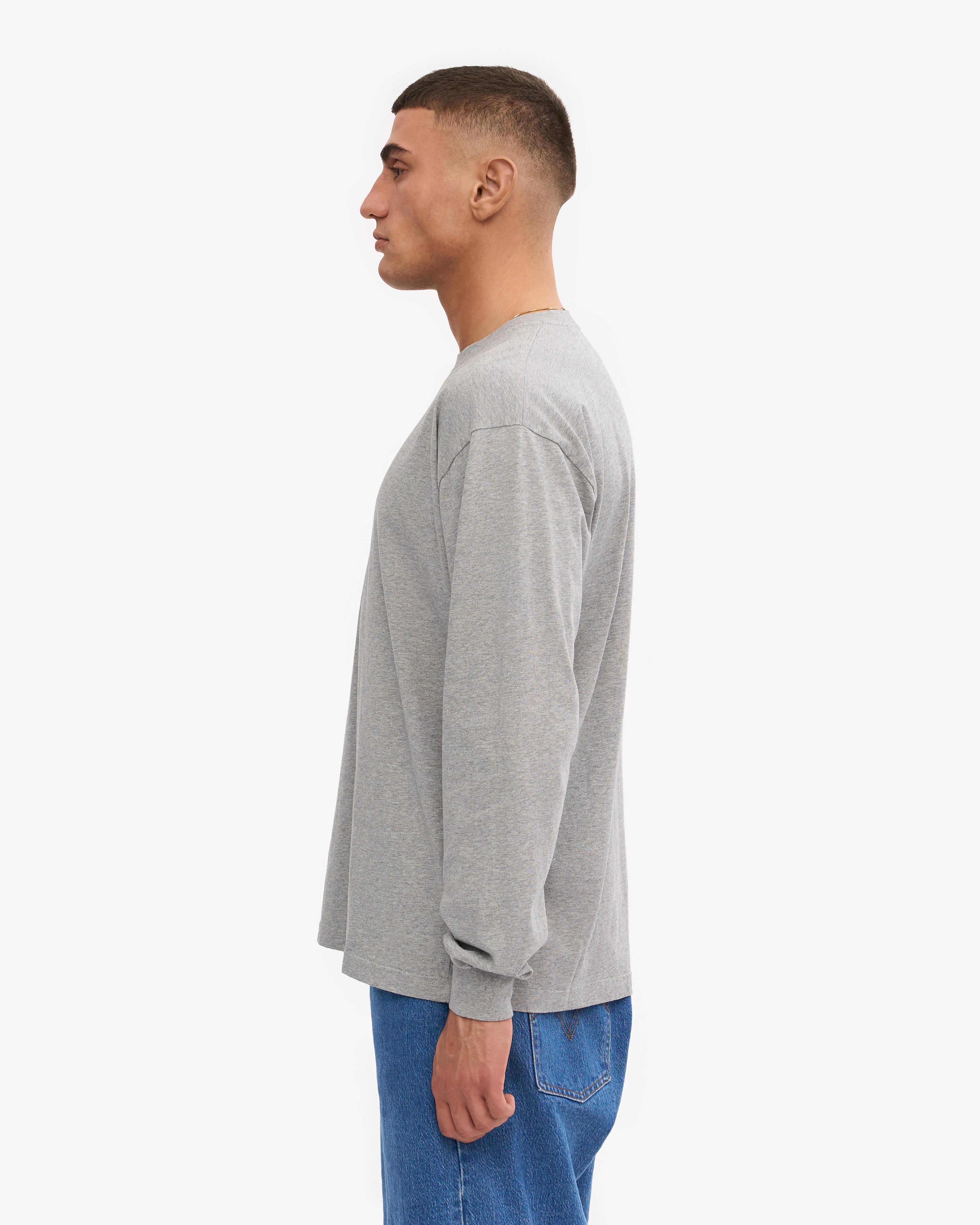 Oversized Organic LS T-Shirt - Heather Grey sold by Colorful Standard product image thumbnail 3