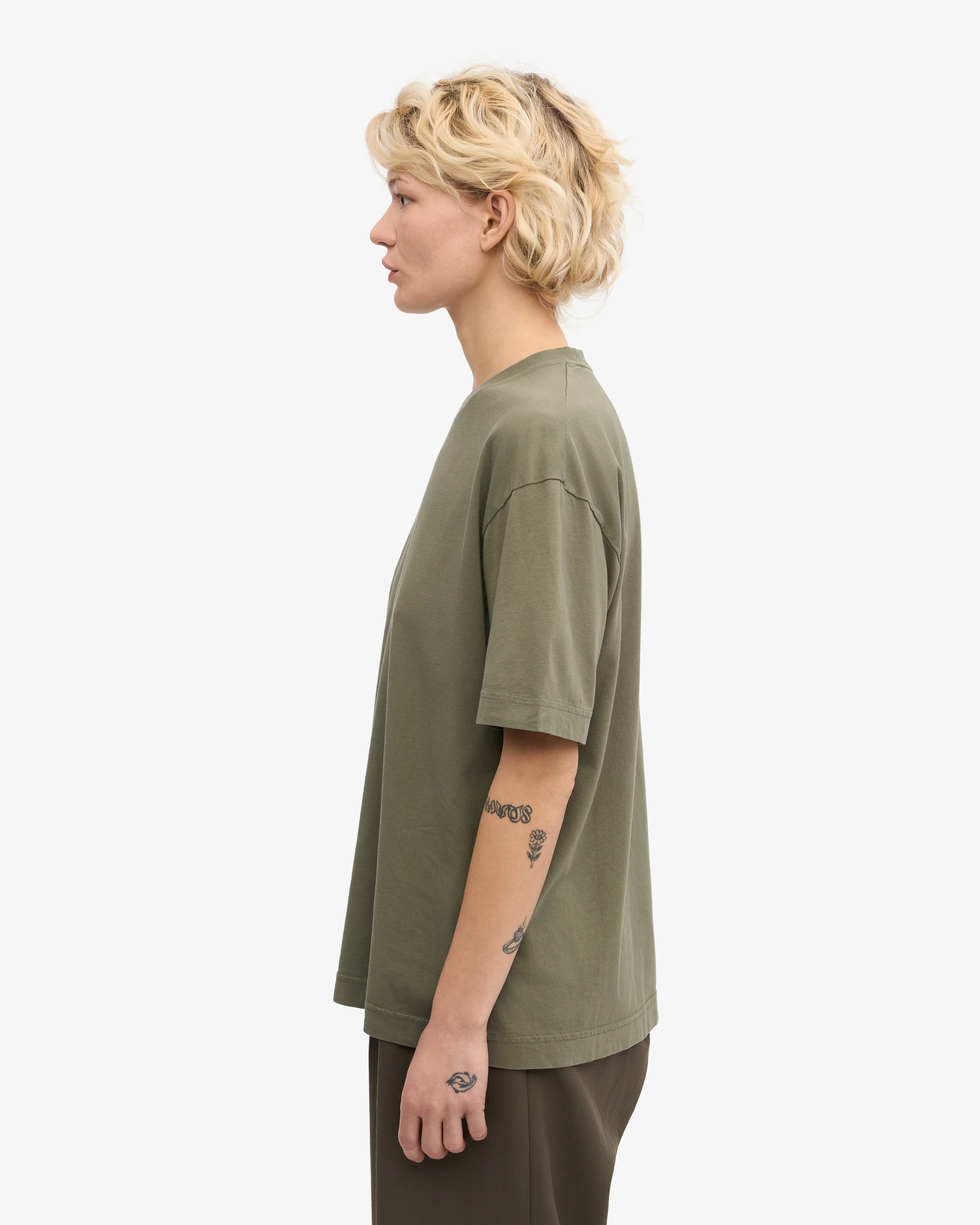 Oversized Organic T-Shirt - Dusty Olive sold by Colorful Standard product image thumbnail 3