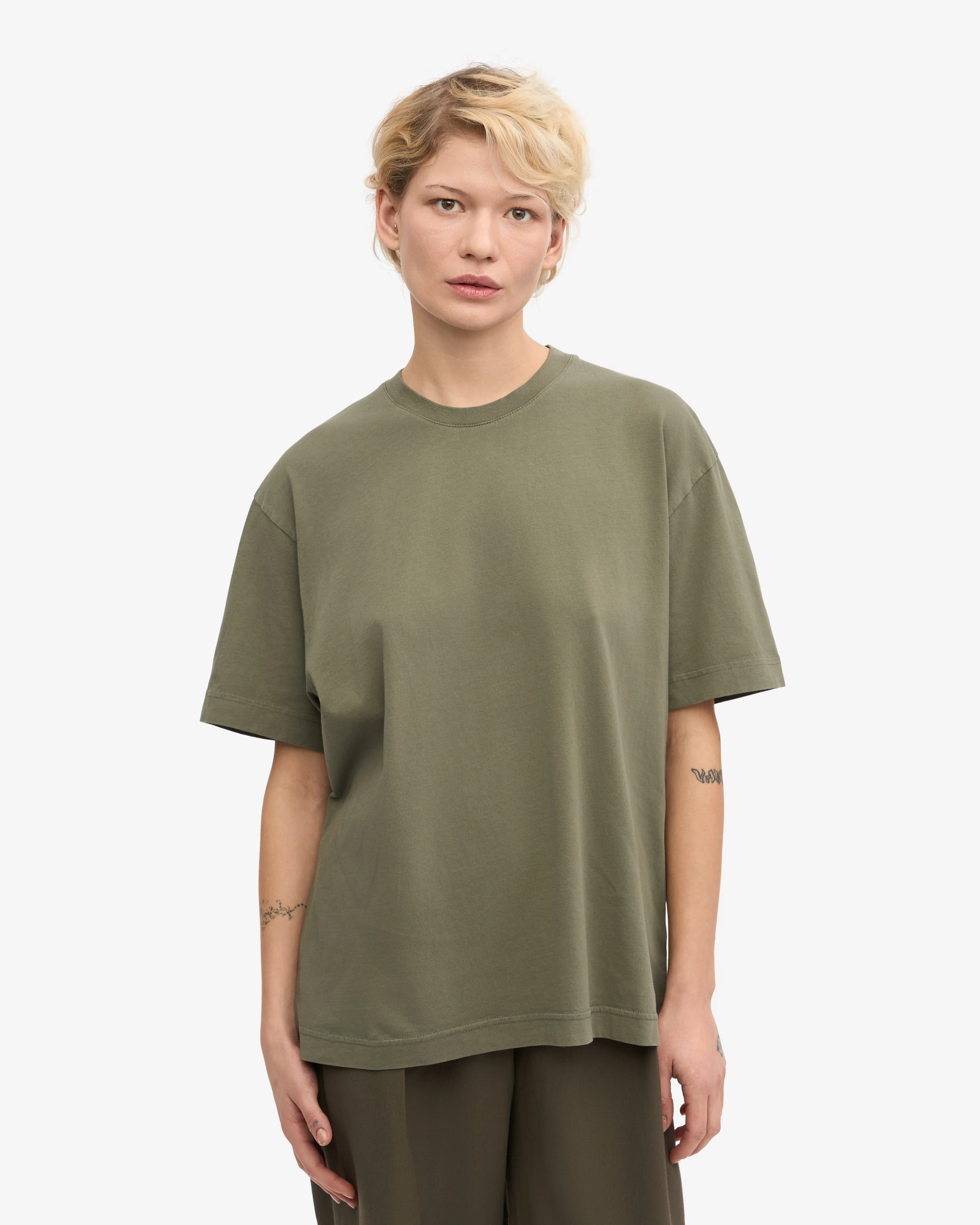 Oversized Organic T-Shirt - Dusty Olive sold by Colorful Standard product image thumbnail 2