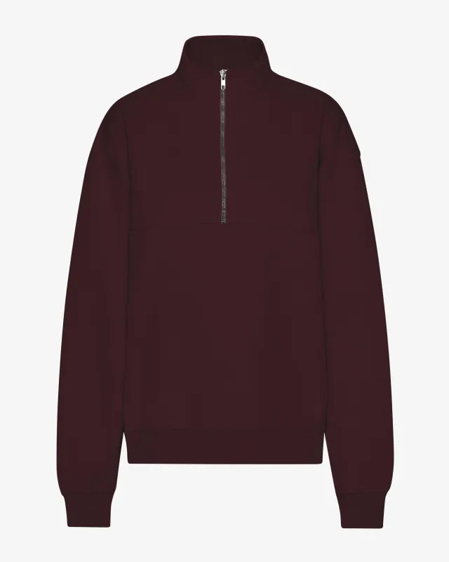 Organic Quarter Zip - Oxblood Red sold by Colorful Standard