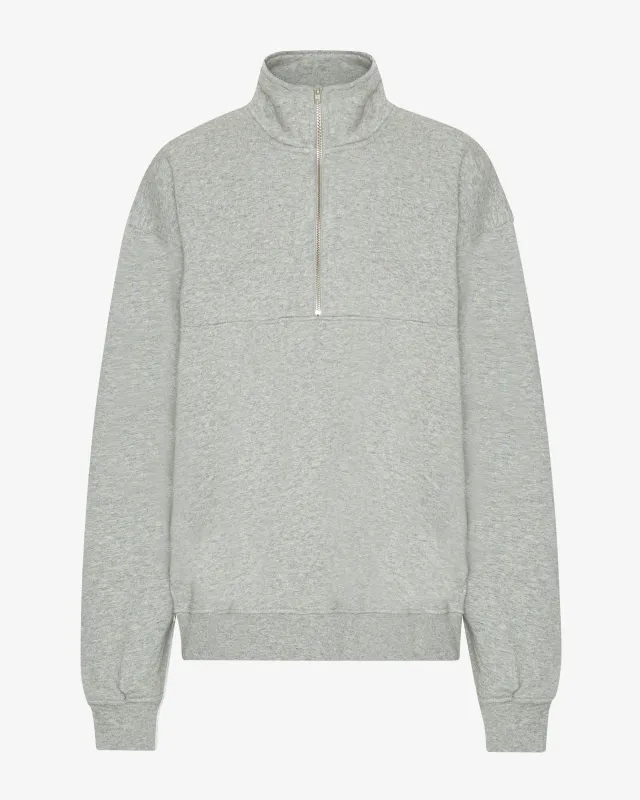 Organic Quarter Zip - Heather Grey sold by Colorful Standard