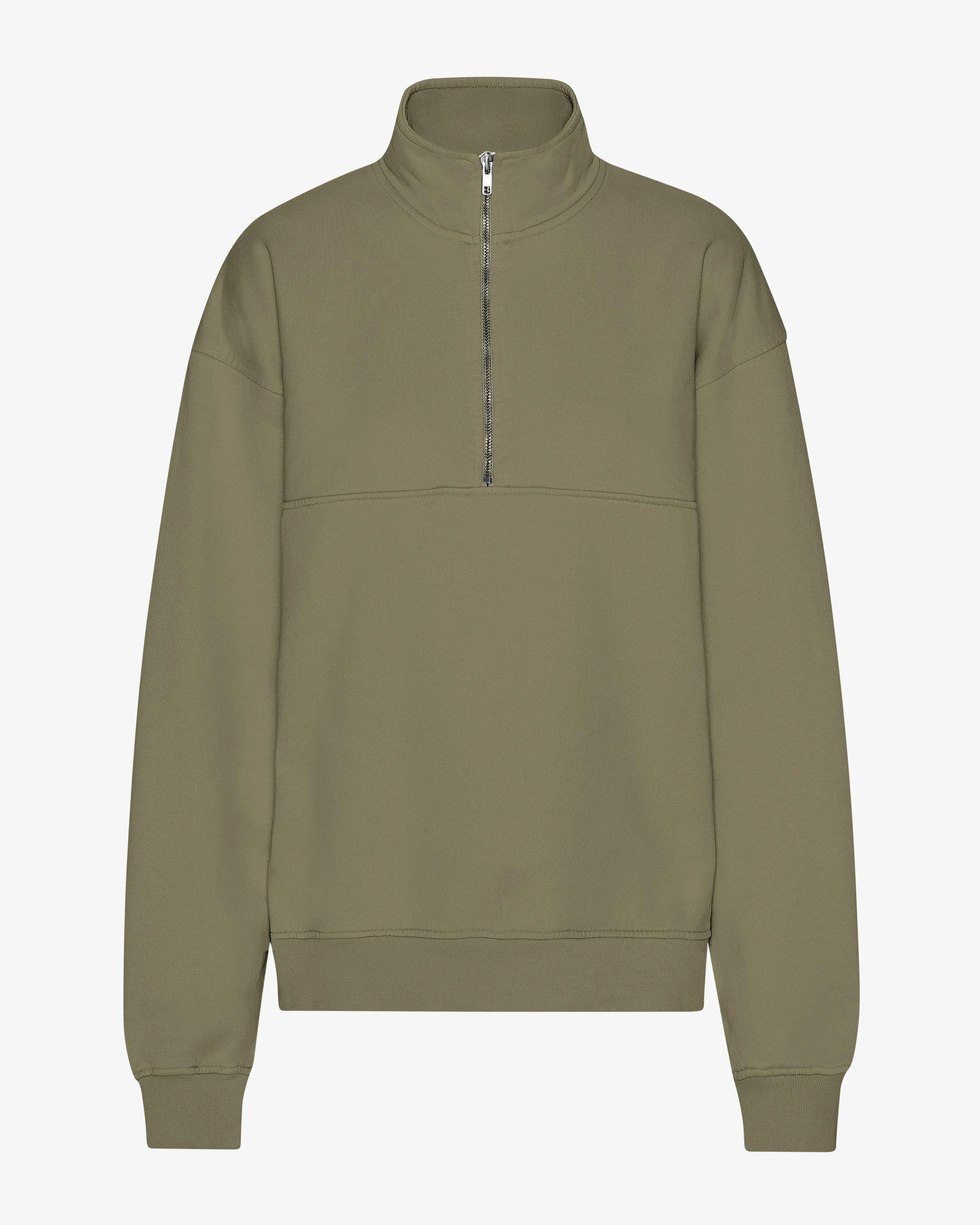 Organic Quarter Zip - Dusty Olive sold by Colorful Standard