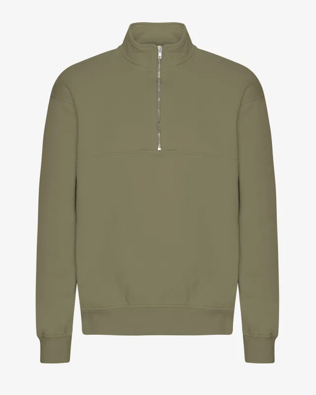 Organic Quarter Zip - Dusty Olive sold by Colorful Standard