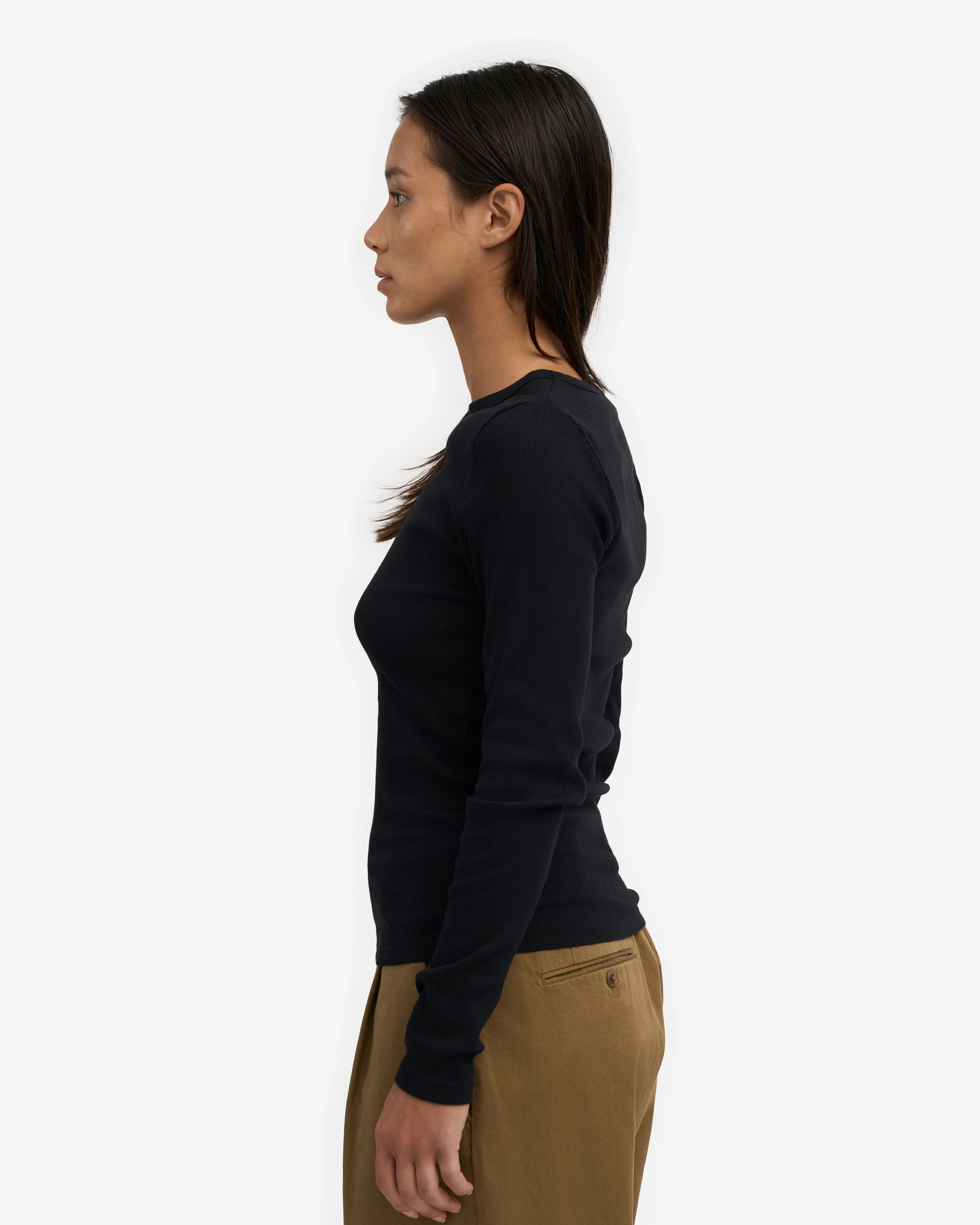 Women Organic Rib LS T-Shirt - Deep Black sold by Colorful Standard product image thumbnail 4