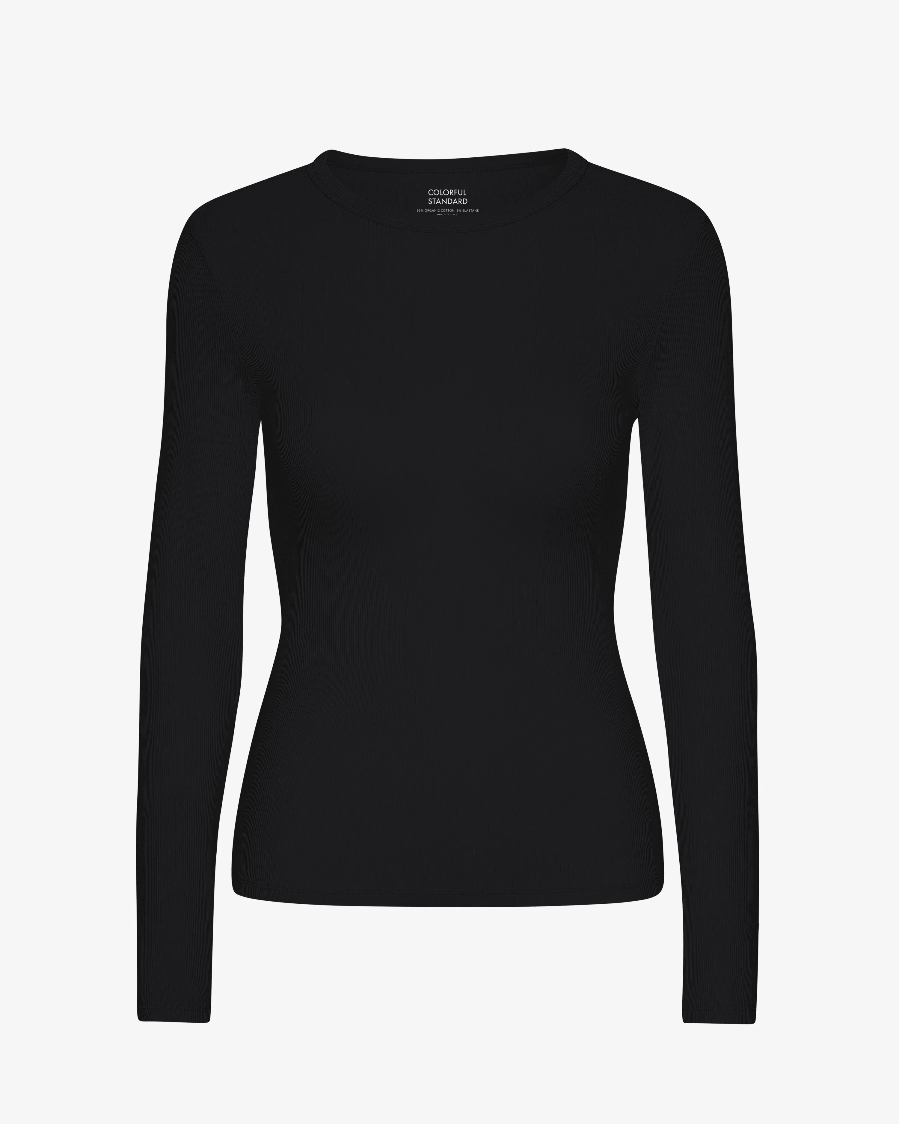 Women Organic Rib LS T-Shirt - Deep Black sold by Colorful Standard