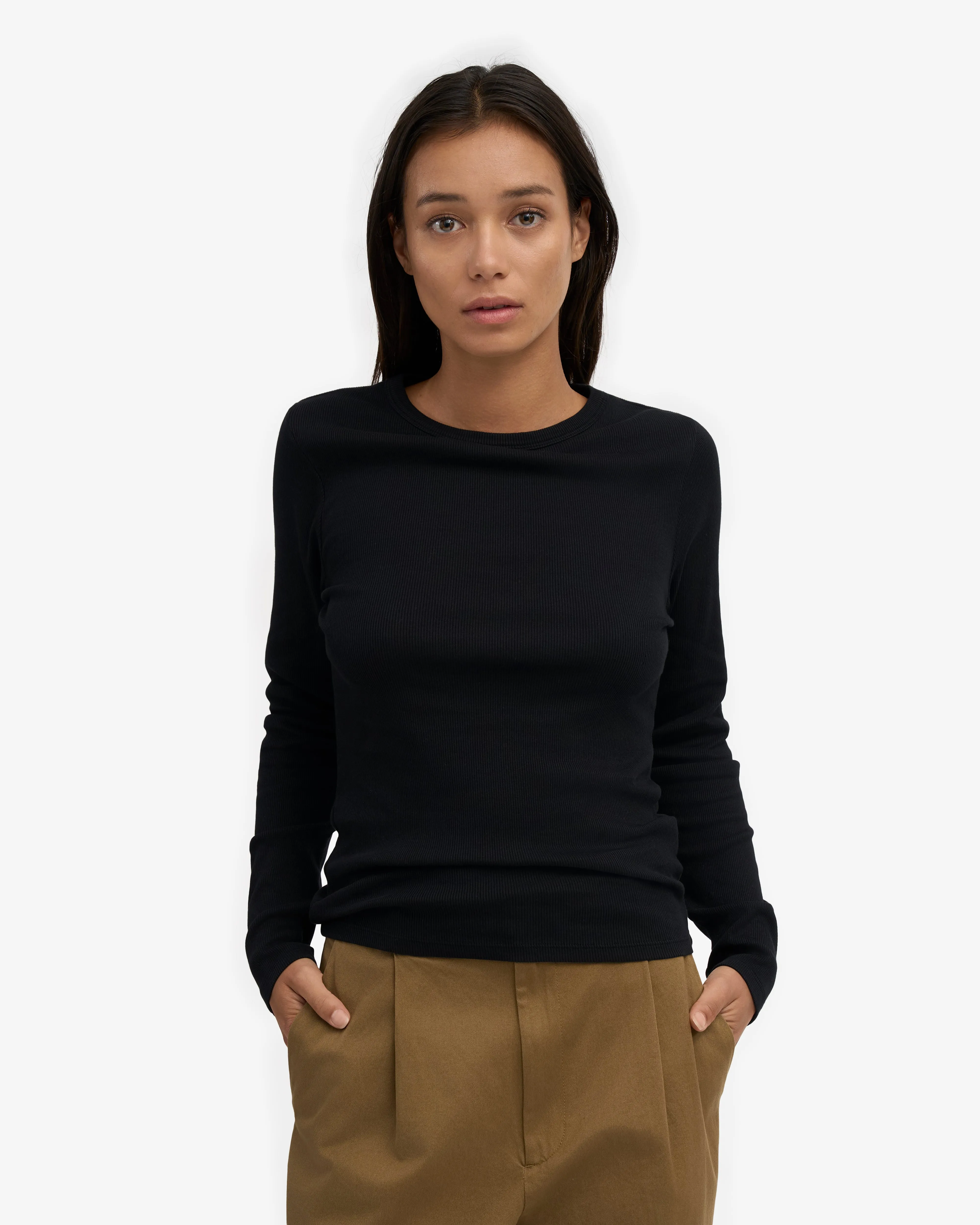 Women Organic Rib LS T-Shirt - Deep Black sold by Colorful Standard product image thumbnail 2