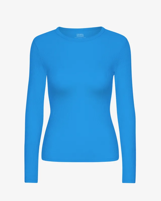 Women Organic Rib LS T-Shirt - Pacific Blue sold by Colorful Standard