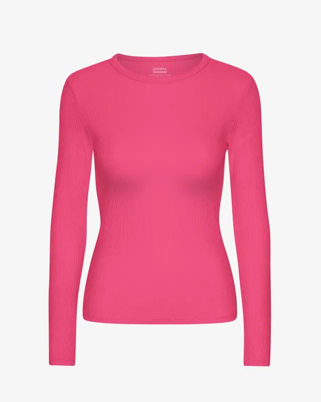 Women Organic Rib LS T-Shirt - Bubblegum Pink sold by Colorful Standard