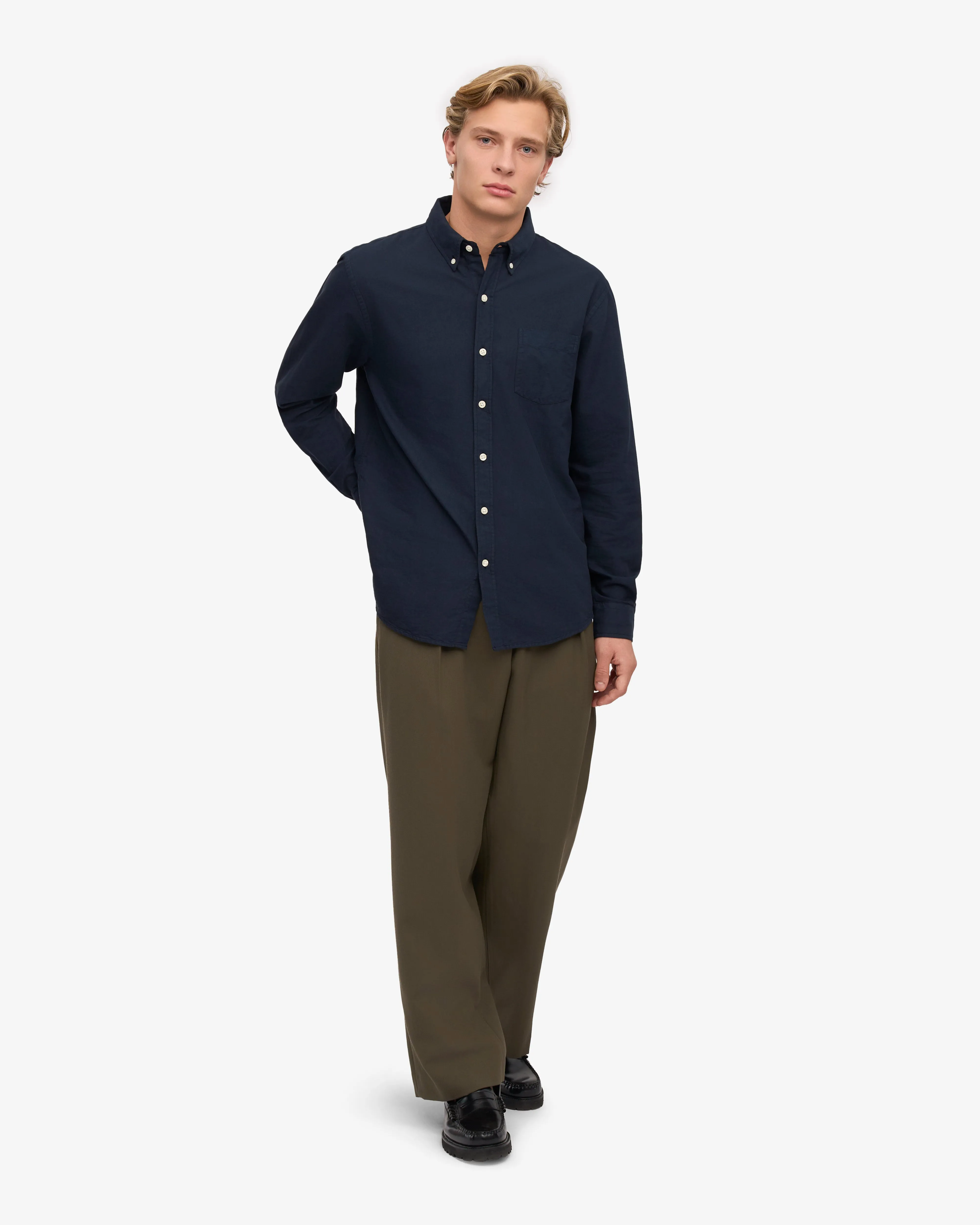 Organic Button Down Shirt - Navy Blue sold by Colorful Standard product image thumbnail 5