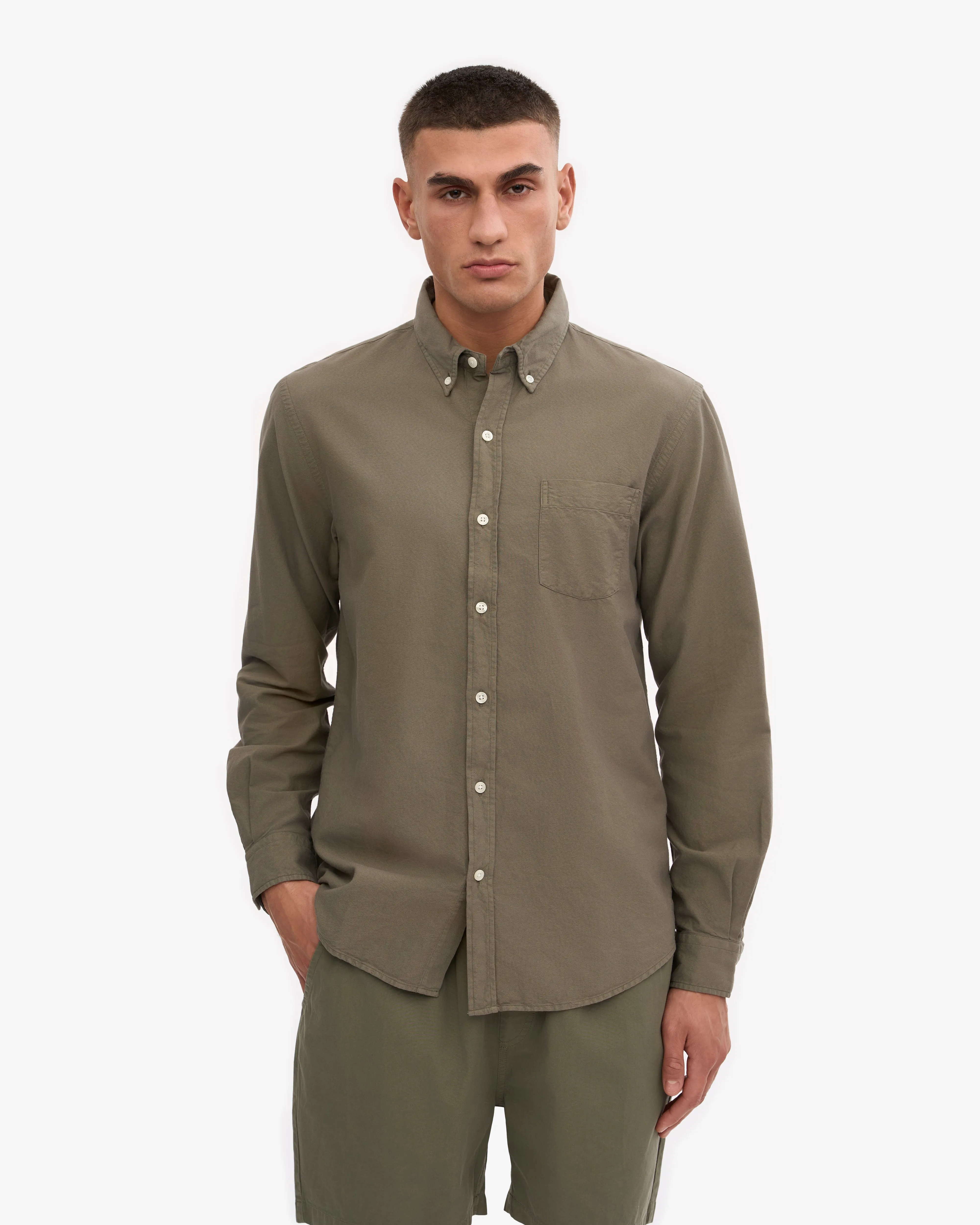 Organic Button Down Shirt - Dusty Olive sold by Colorful Standard product image thumbnail 2