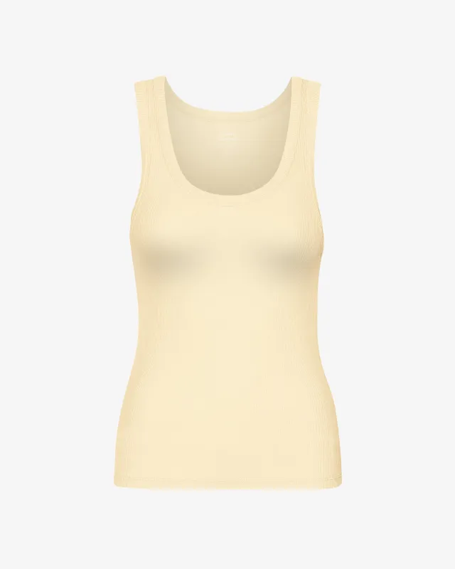 Women Organic Rib Tank Top - Soft Yellow sold by Colorful Standard