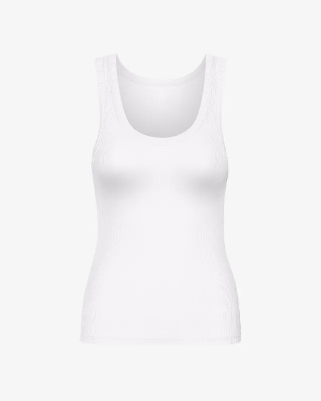 Women Organic Rib Tank Top - Optical White sold by Colorful Standard