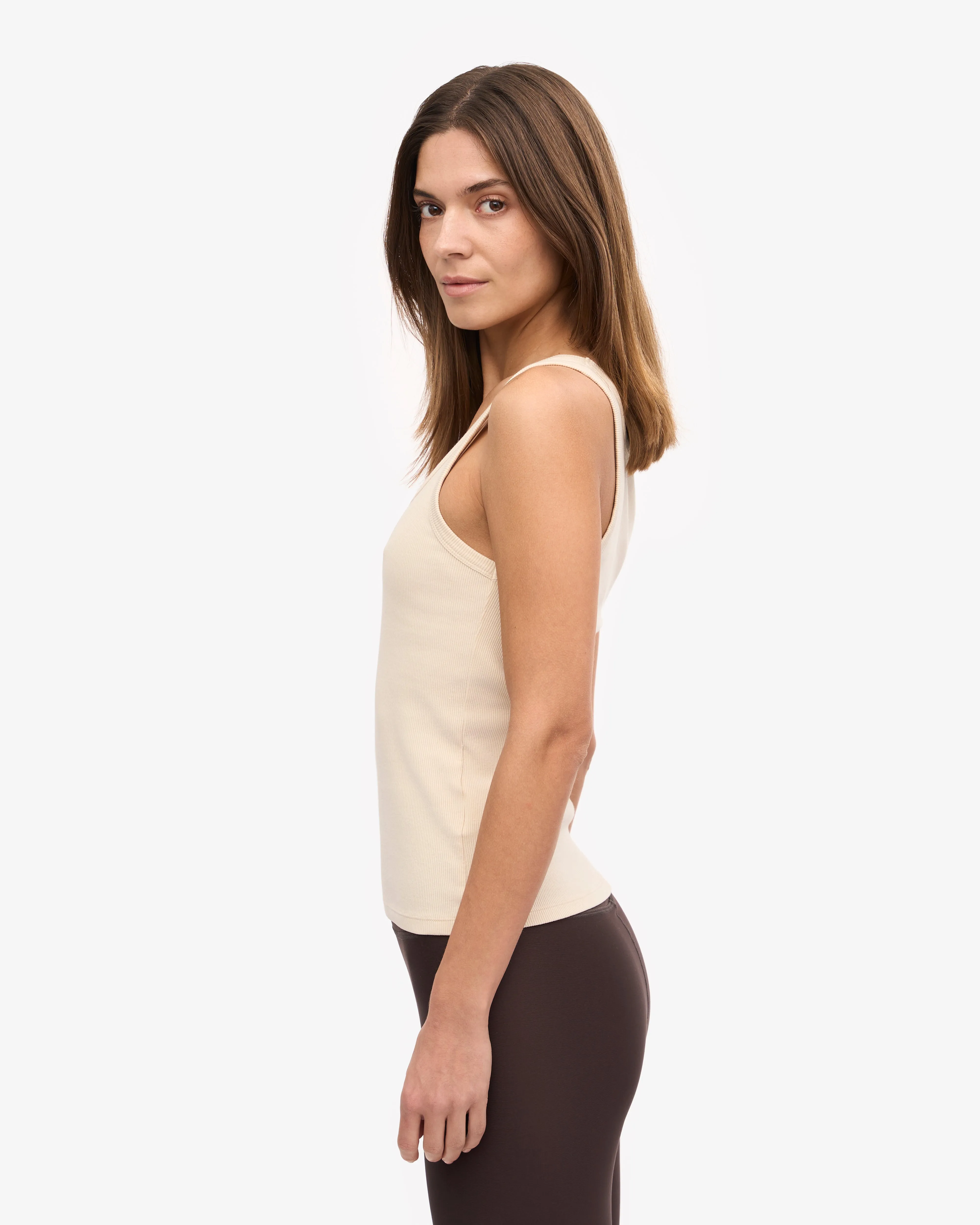 Women Organic Rib Tank Top - Ivory White sold by Colorful Standard product image thumbnail 3