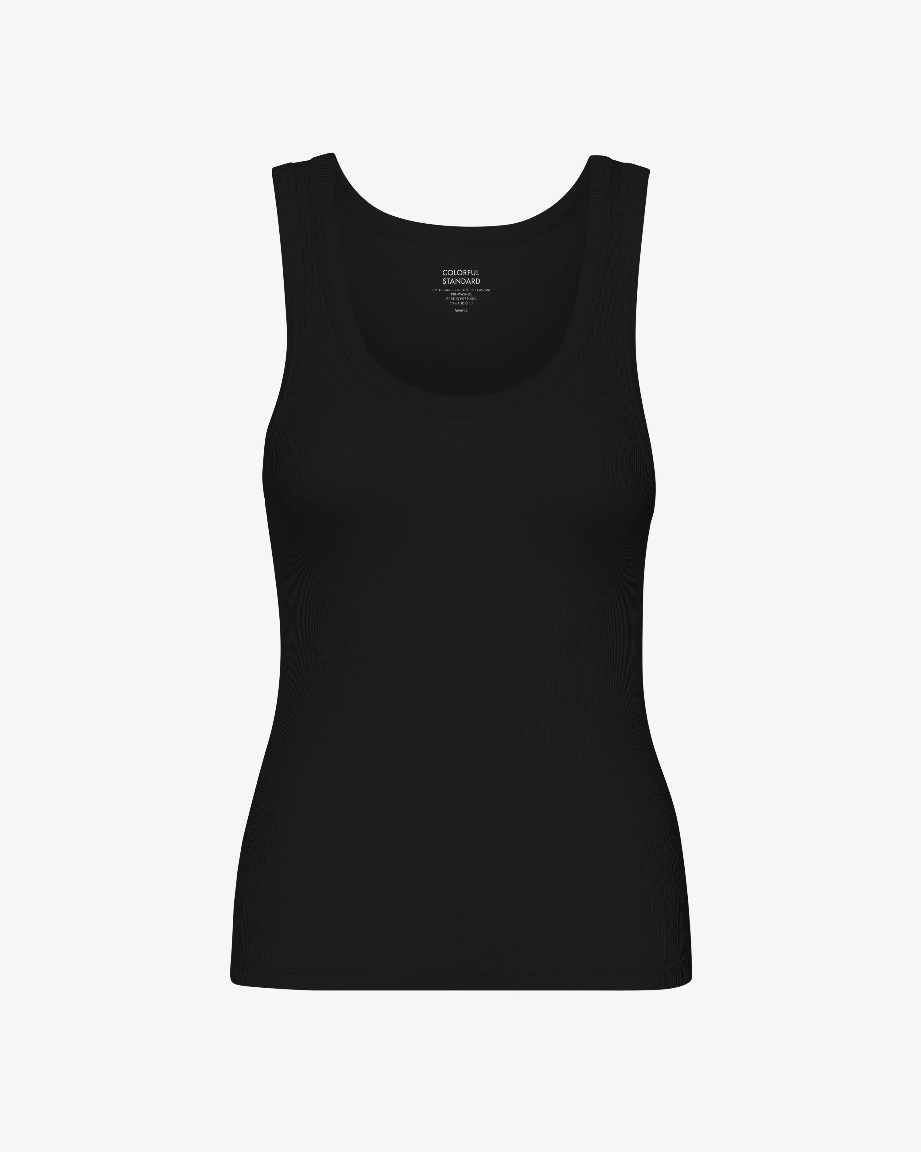 Women Organic Rib Tank Top - Deep Black sold by Colorful Standard