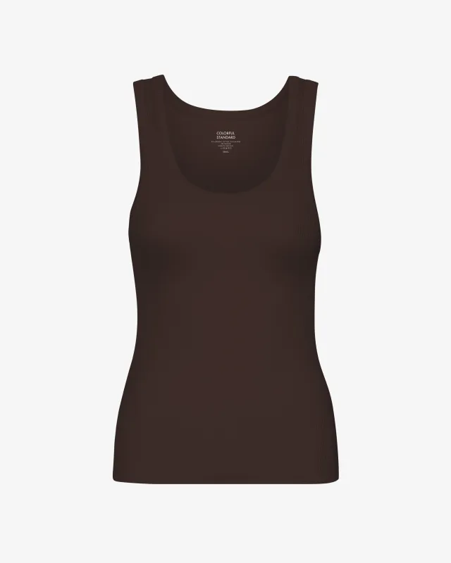 Women Organic Rib Tank Top - Coffee Brown sold by Colorful Standard