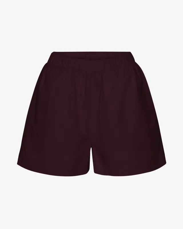 Women Organic Twill Shorts - Oxblood Red sold by Colorful Standard