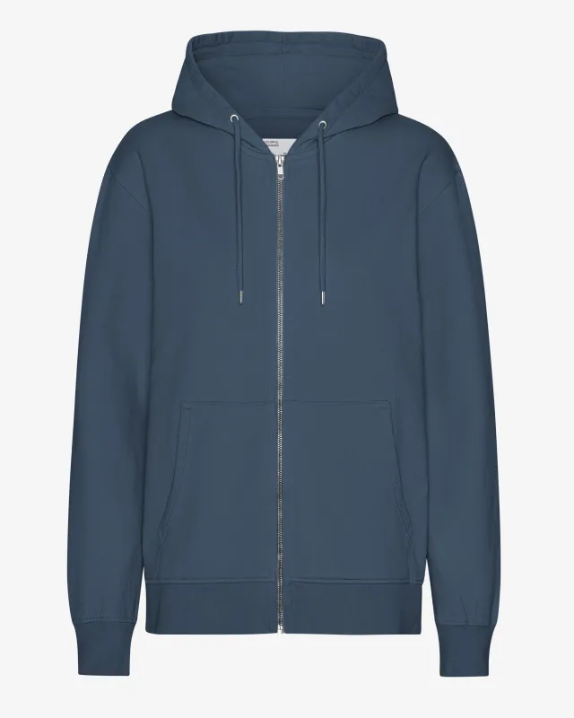 Classic Organic Zip Hood - Petrol Blue sold by Colorful Standard