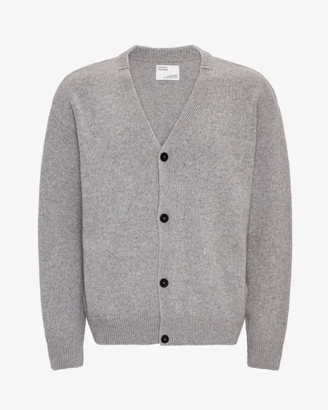 Merino Wool V-Neck Cardigan - Heather Grey sold by Colorful Standard