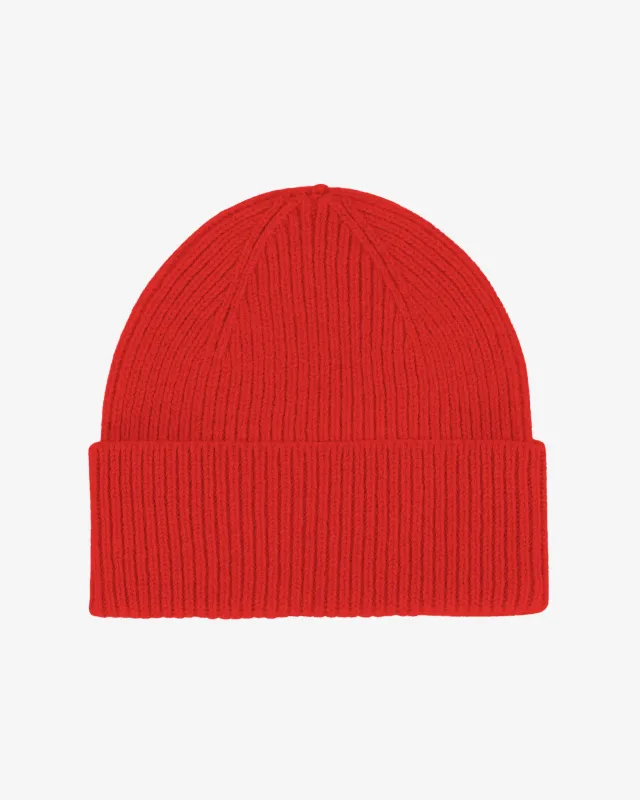 Merino Wool Beanie - Red Tangerine sold by Colorful Standard