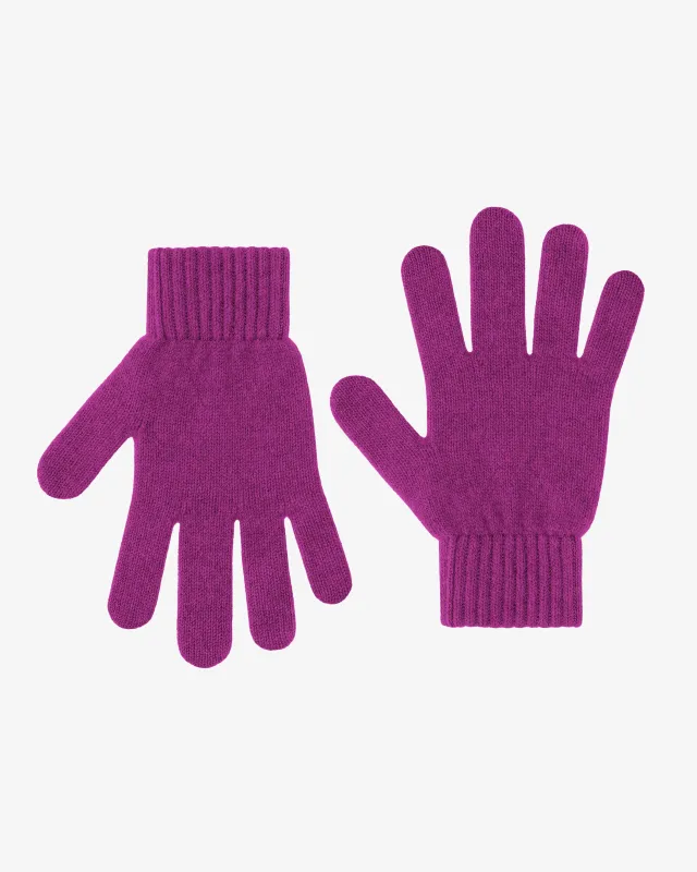 Merino Wool Gloves - Magenta Blaze sold by Colorful Standard
