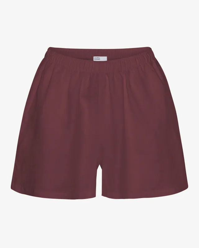 Linen Shorts - Oxblood Red sold by Colorful Standard