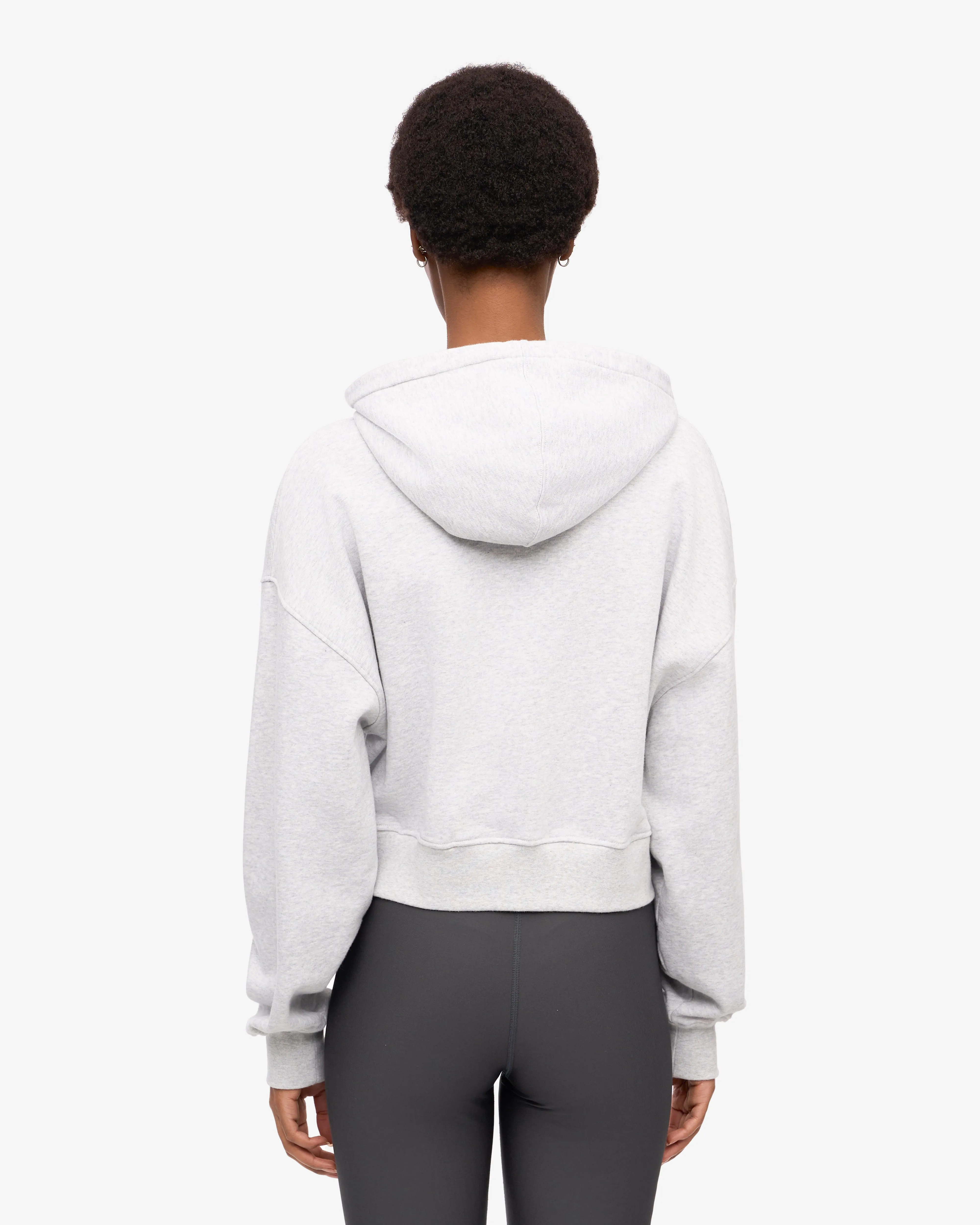 Organic Crop Zip Hood - Snow Melange sold by Colorful Standard product image thumbnail 4