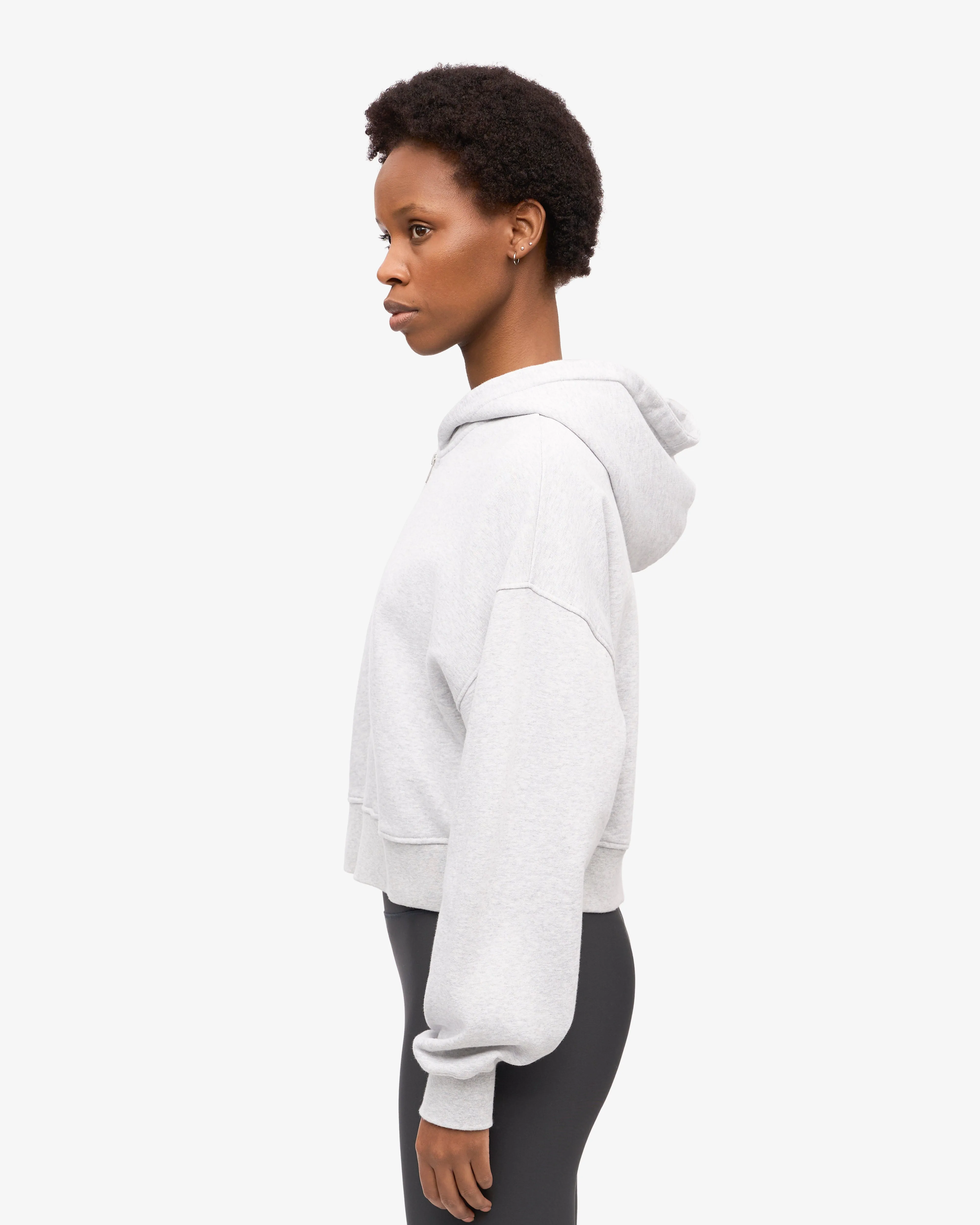 Organic Crop Zip Hood - Snow Melange sold by Colorful Standard product image thumbnail 3