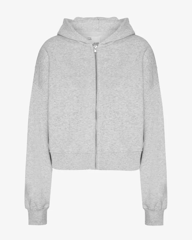 Organic Crop Zip Hood - Snow Melange sold by Colorful Standard