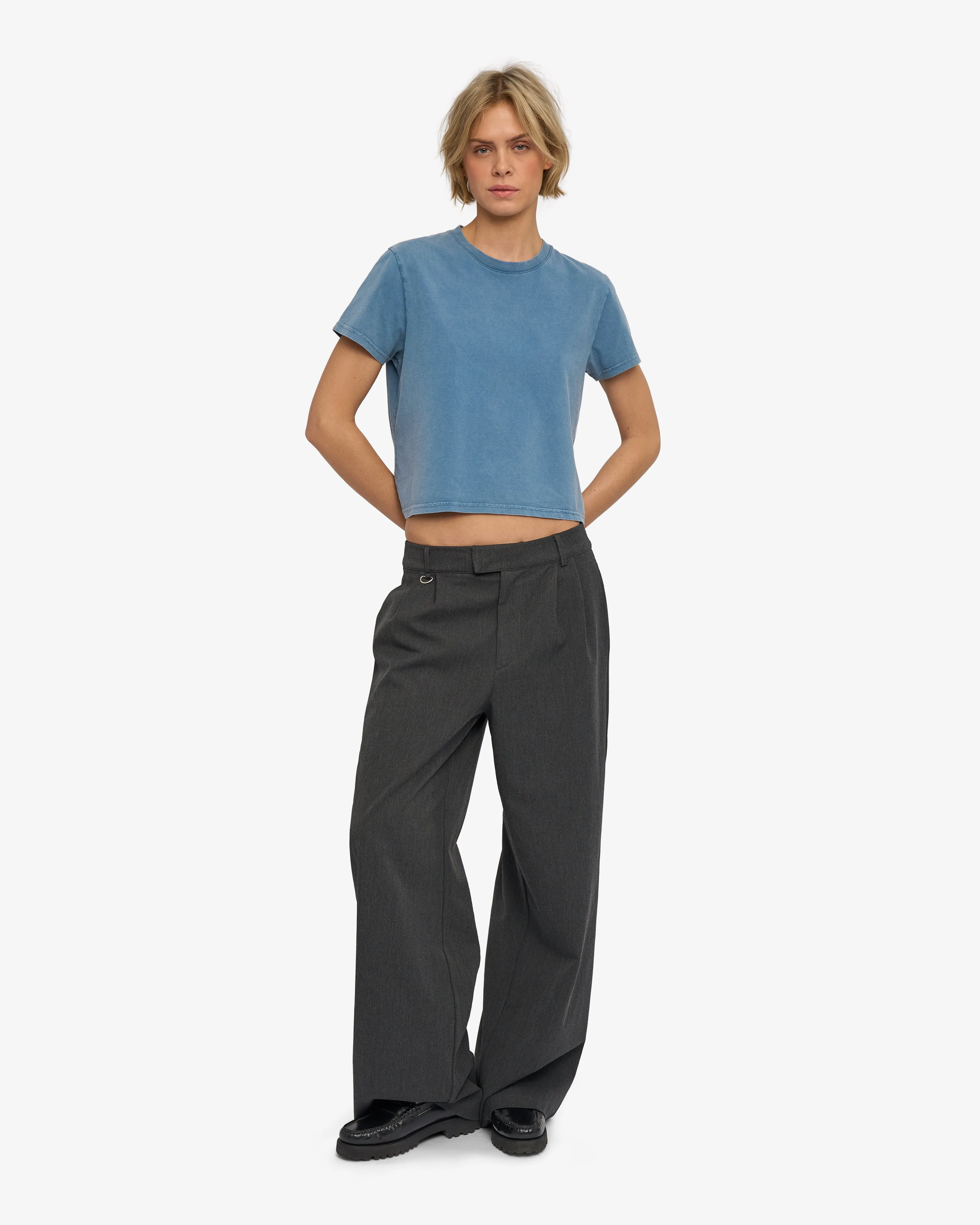 Organic Boxy Crop Tee - Faded Indigo sold by Colorful Standard product image thumbnail 5