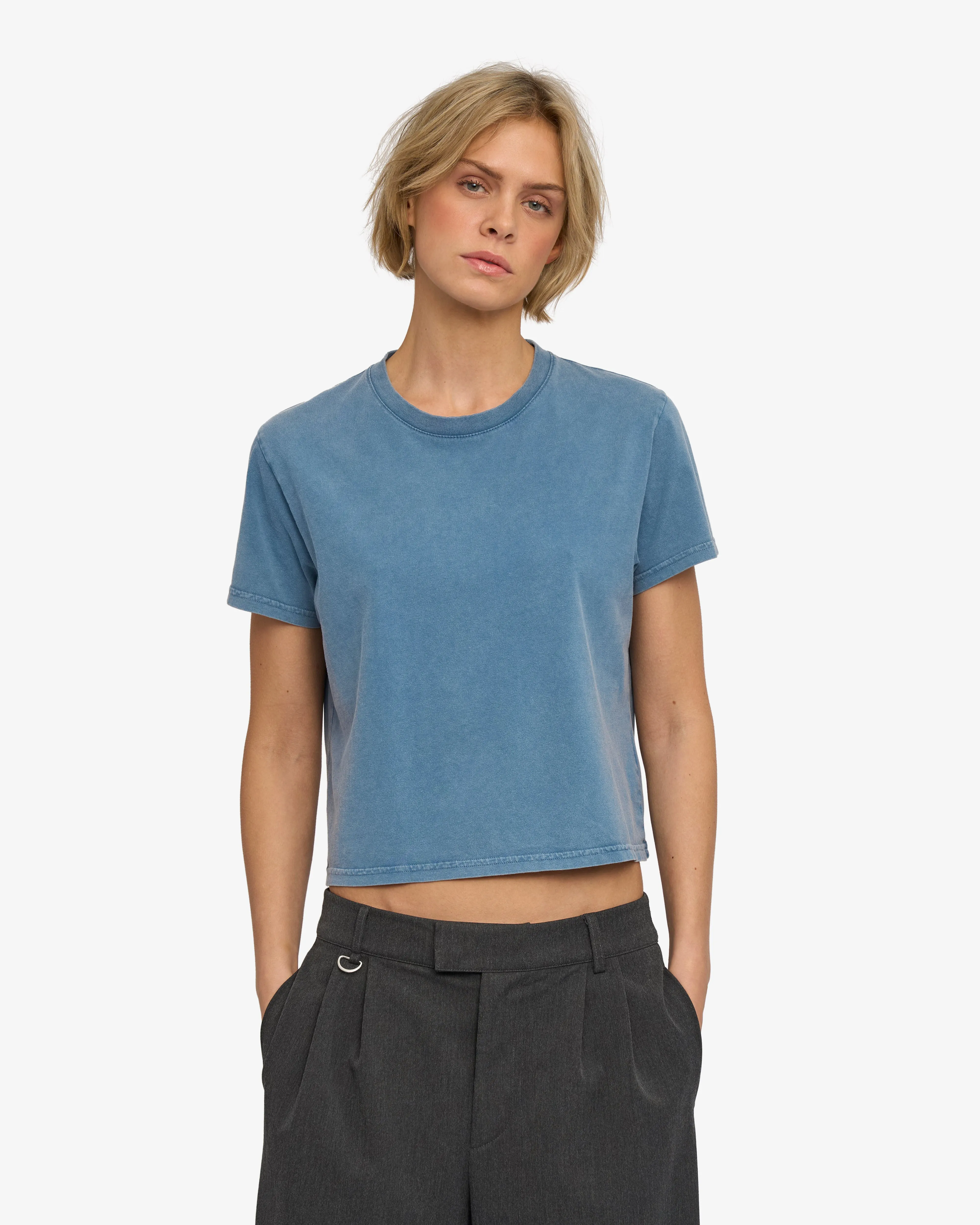 Organic Boxy Crop Tee - Faded Indigo sold by Colorful Standard product image thumbnail 2
