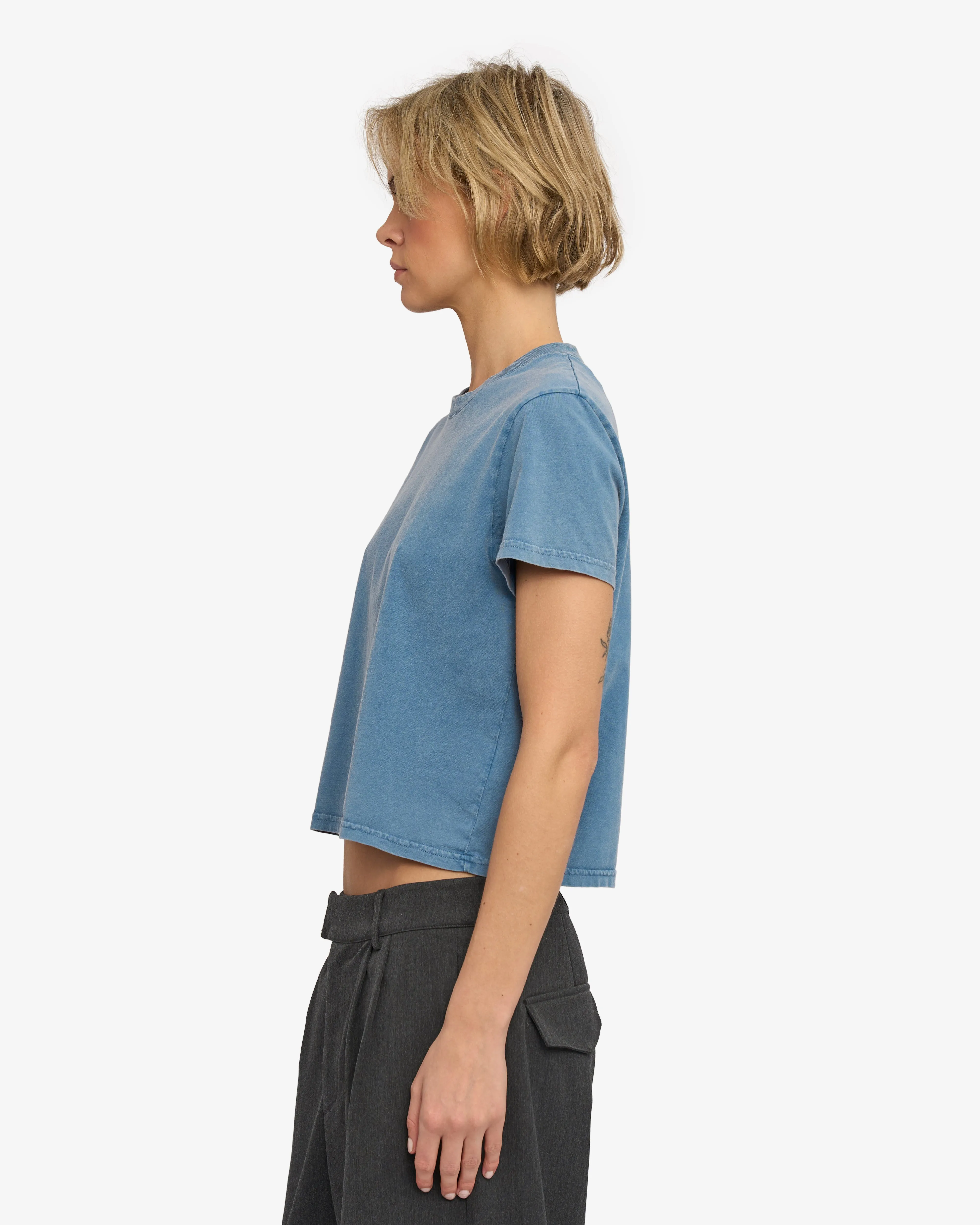Organic Boxy Crop Tee - Faded Indigo sold by Colorful Standard product image thumbnail 3