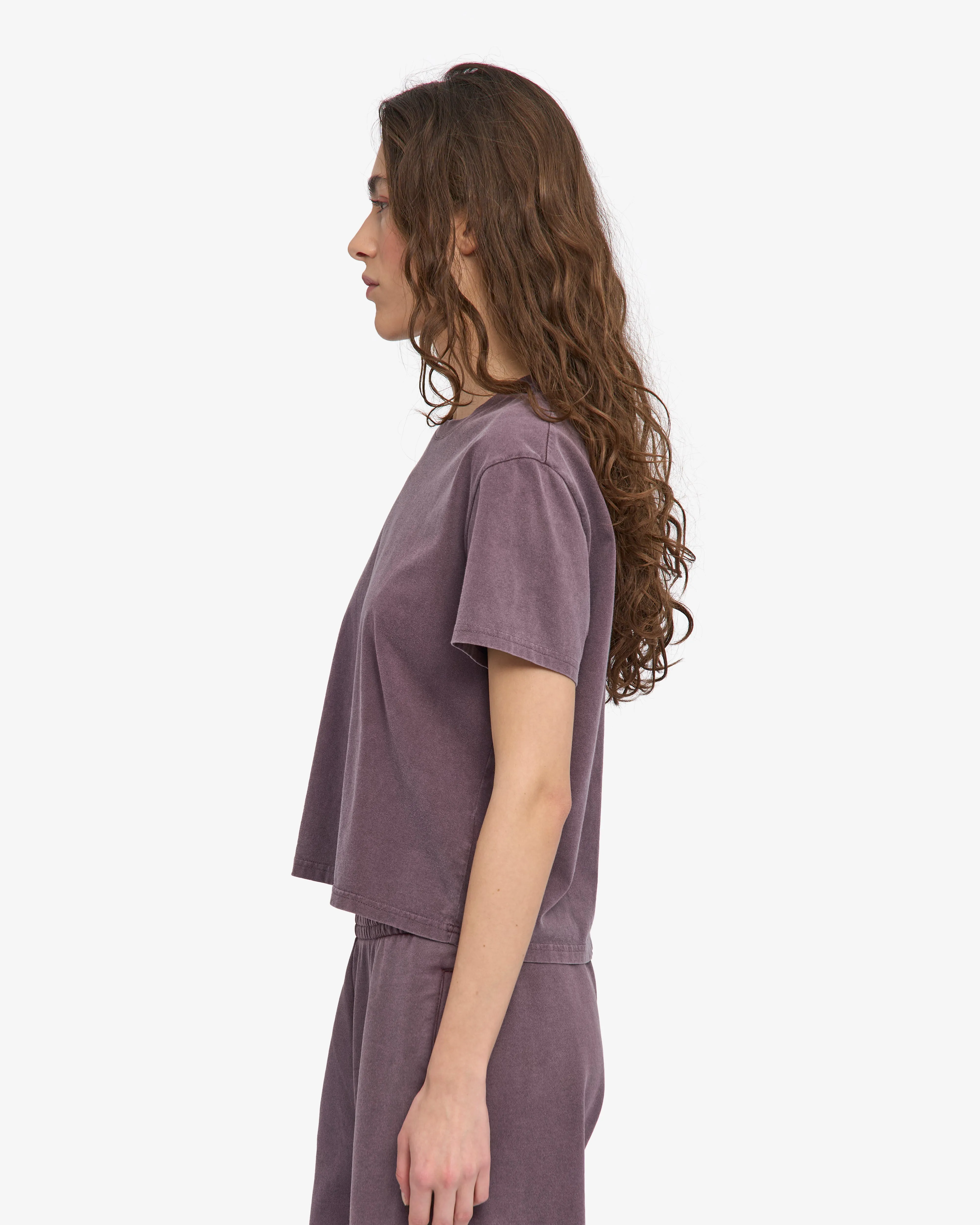 Organic Boxy Crop Tee - Faded Grape sold by Colorful Standard product image thumbnail 3