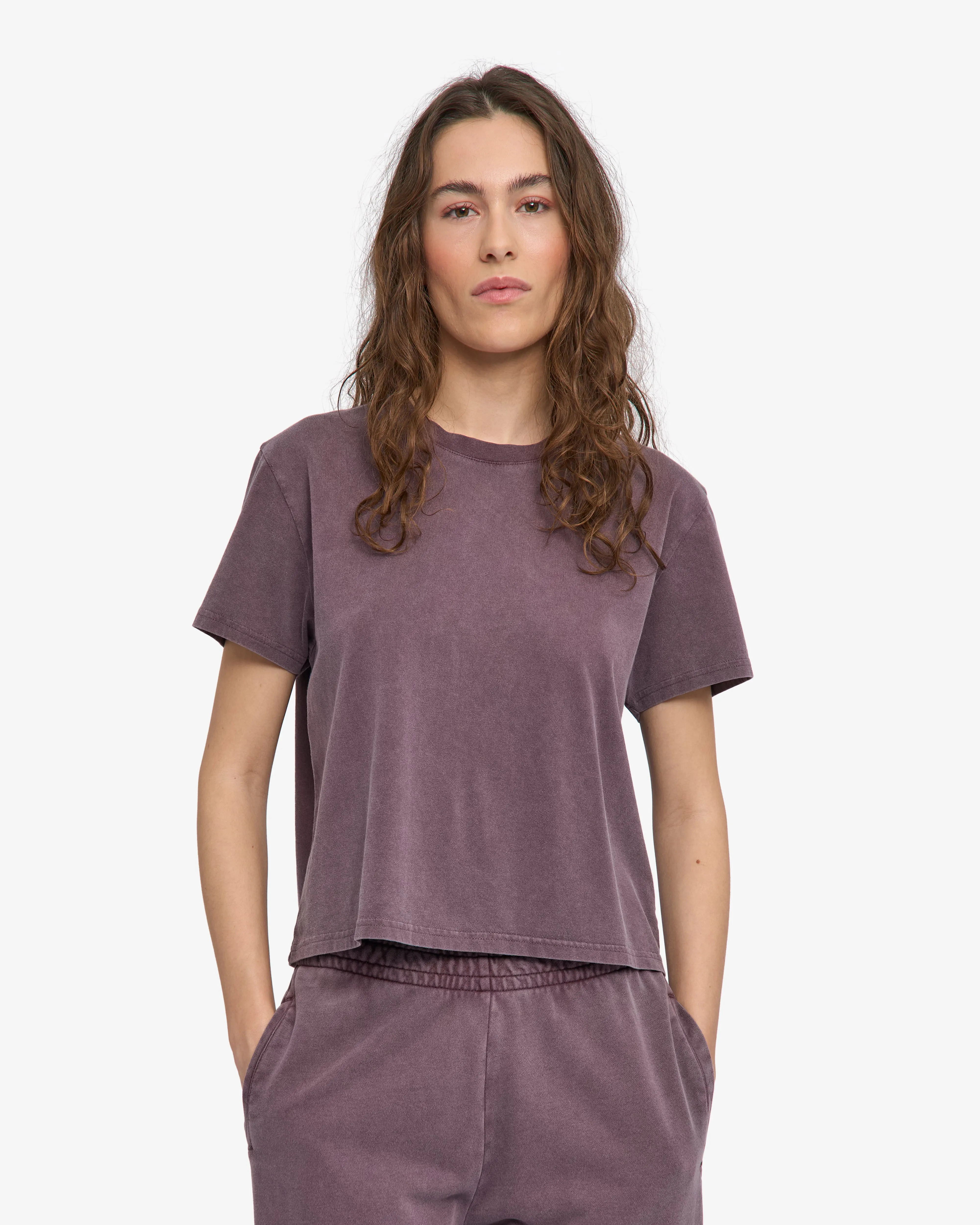 Organic Boxy Crop Tee - Faded Grape sold by Colorful Standard product image thumbnail 2