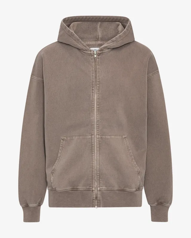 Organic Oversized Zip Hood - Faded Khaki made by Colorful Standard