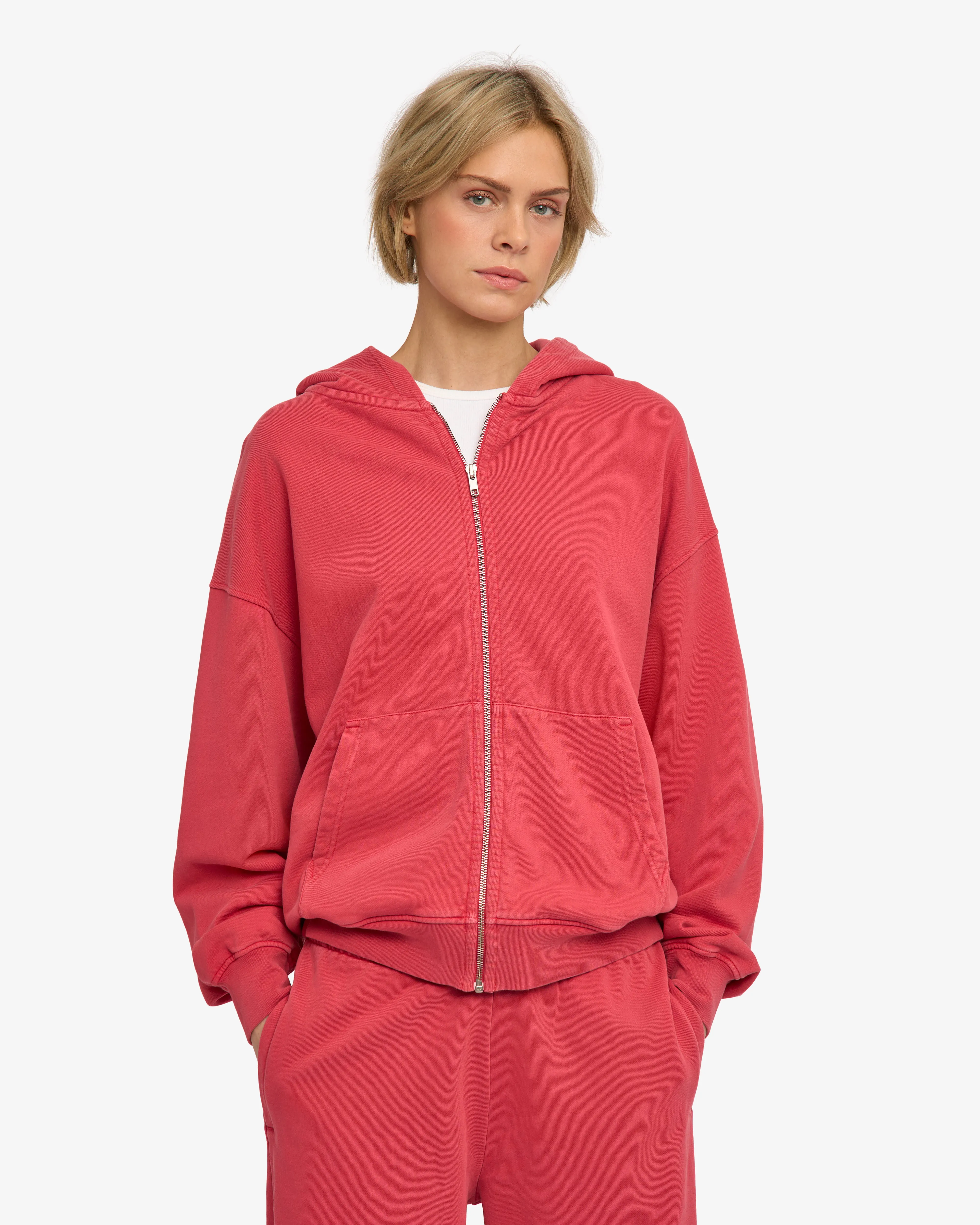 Organic Oversized Zip Hood - Faded Red sold by Colorful Standard product image thumbnail 2