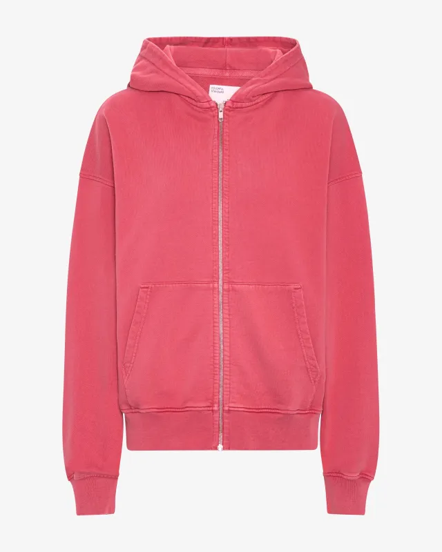 Organic Oversized Zip Hood - Faded Red made by Colorful Standard